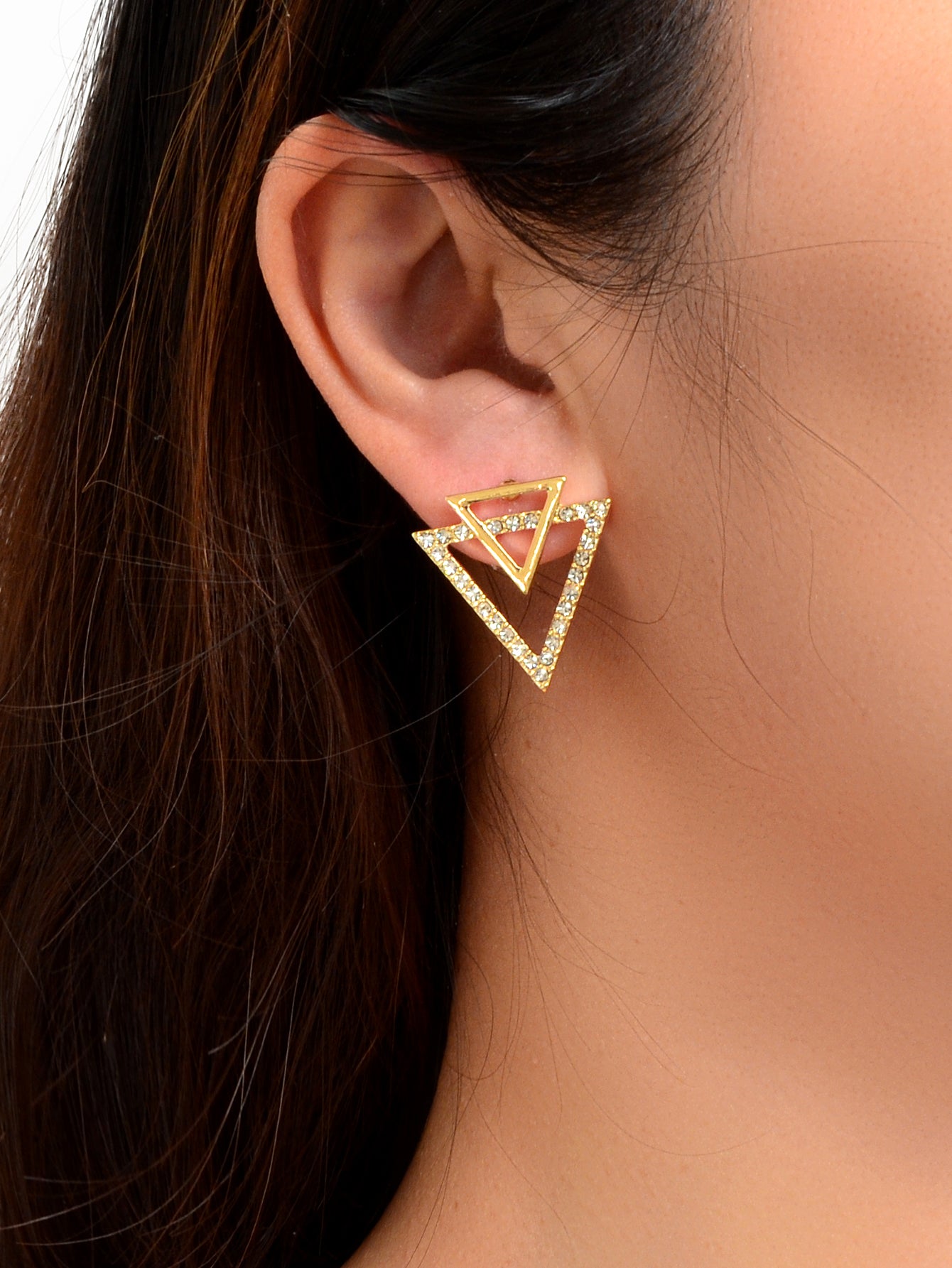 Double Triangles Stud Classic Women Trendy Dangle Earrings Fashion Jewelry Gift