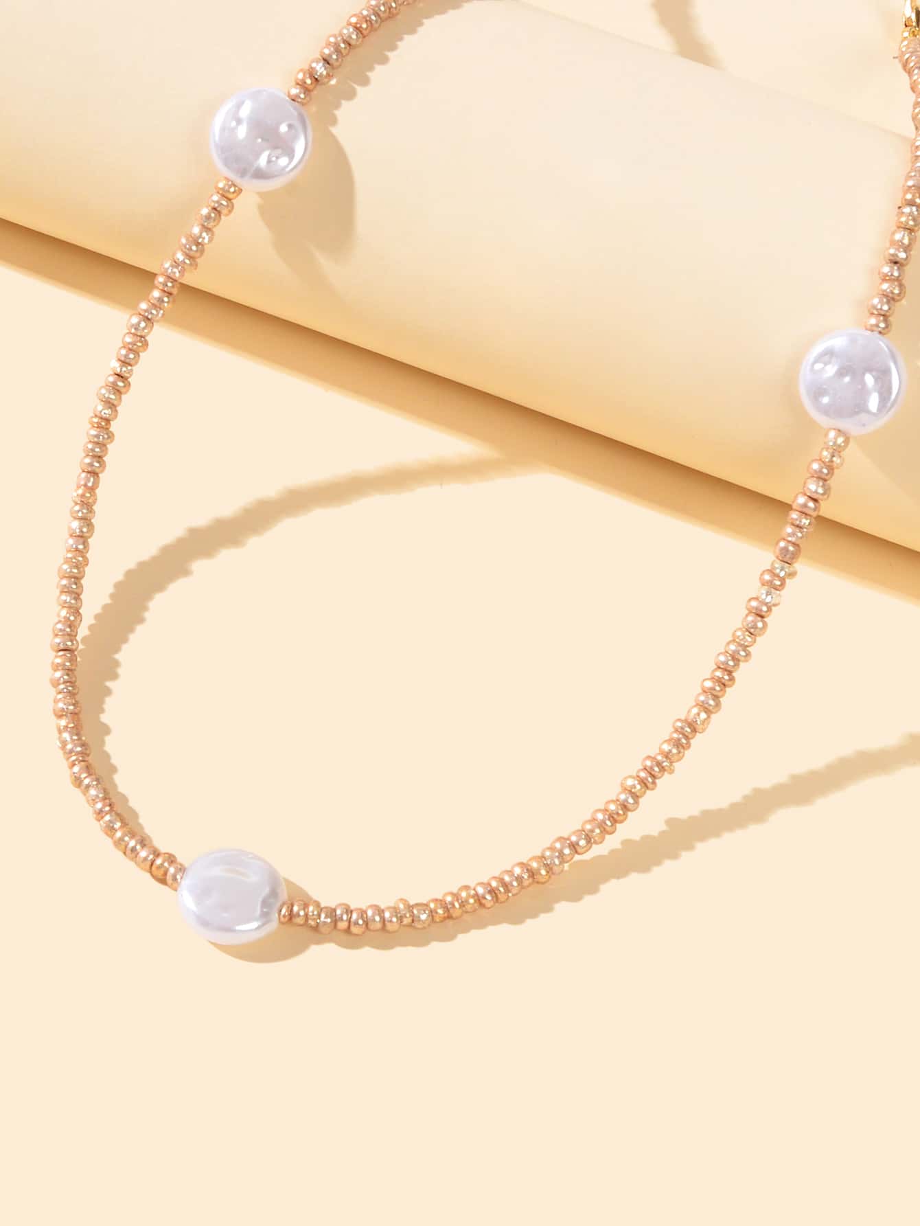 Trendy Jewellery Pearl Seed Beads Necklace Short Women Collar Wholesale Price