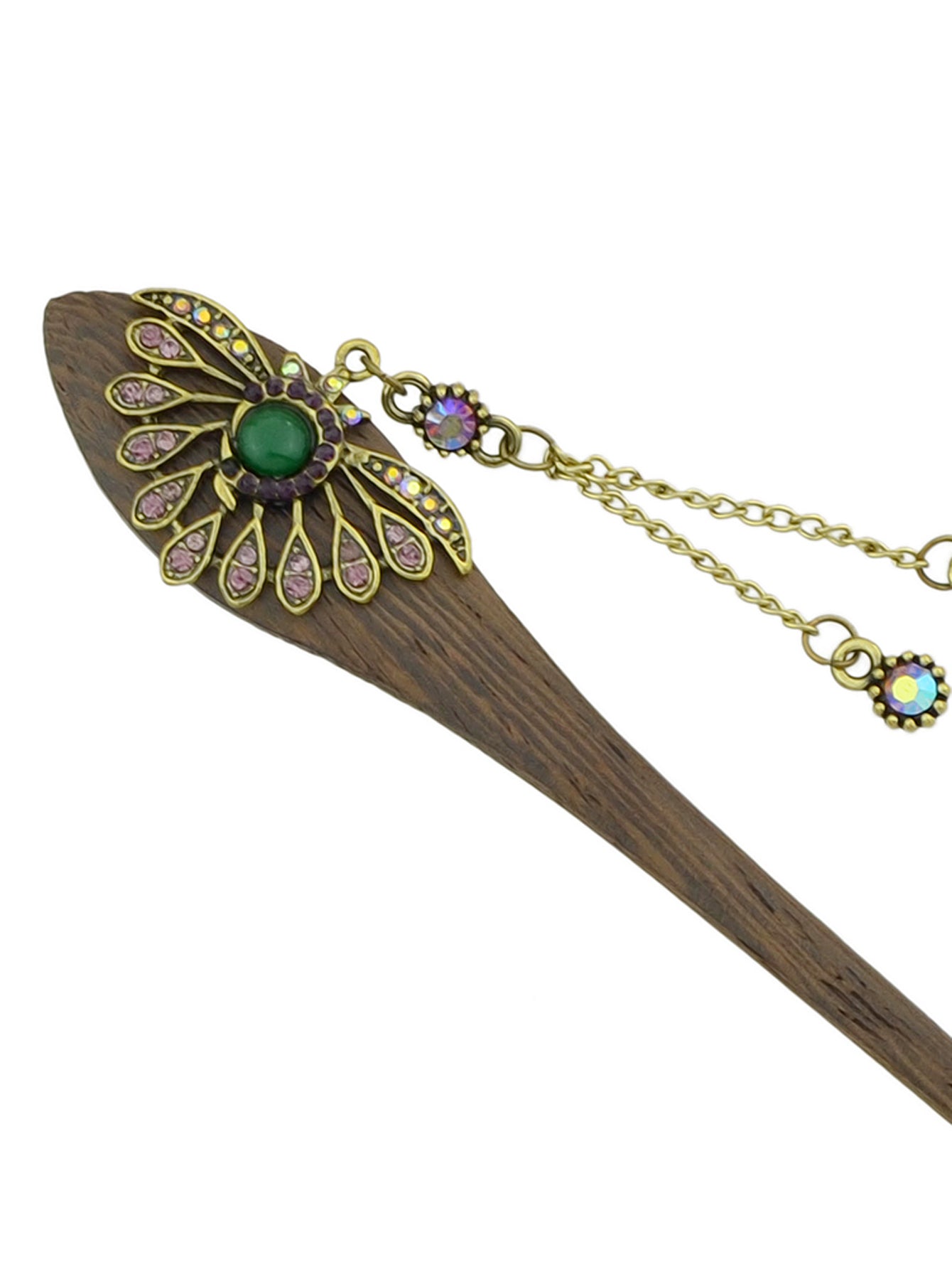 Traditional Style Colorful Rhinestone Peacock Hair Sticks Women Hair Accessories