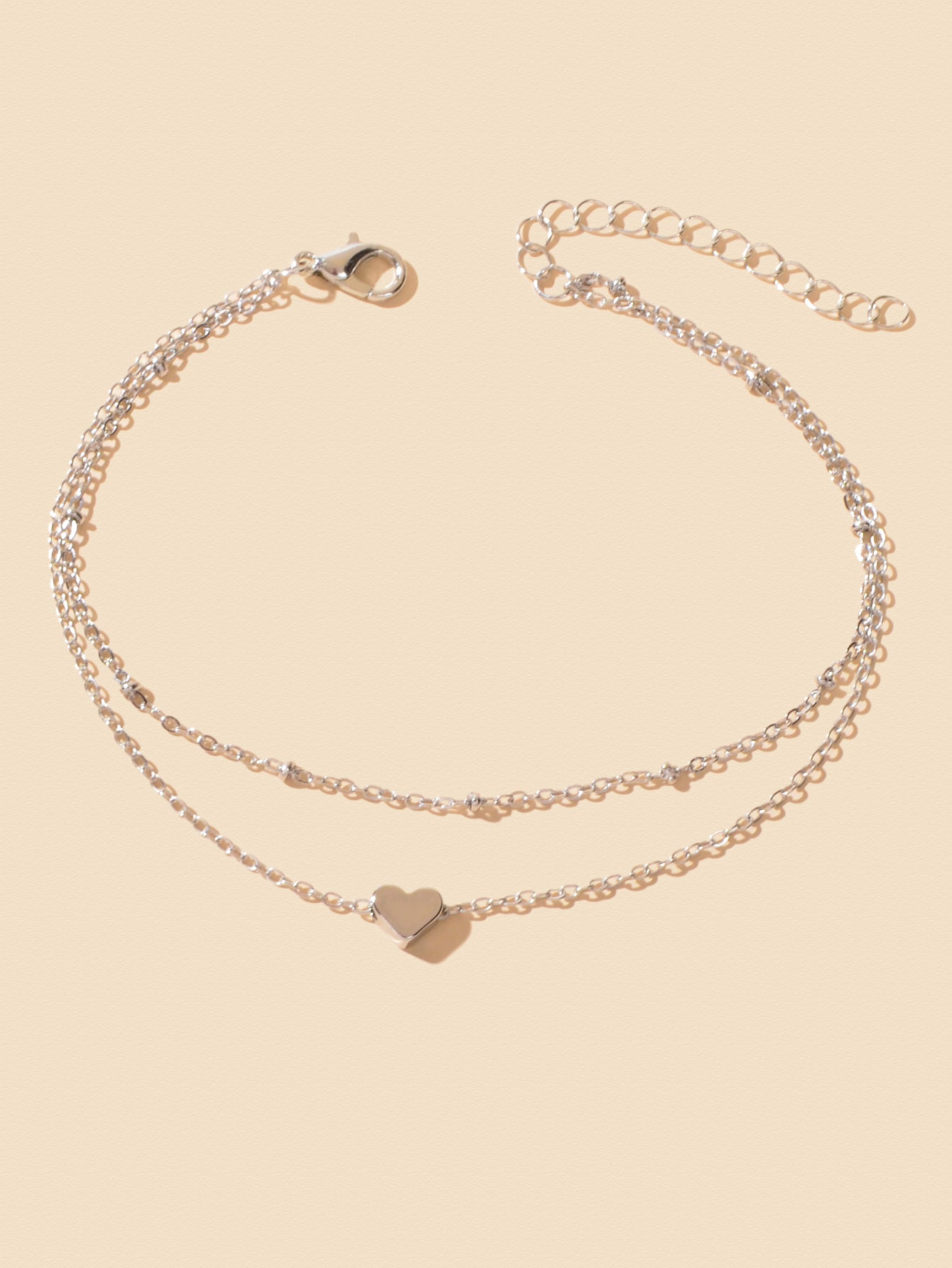Womens Layered Chain Heart Anklet Foot Chain Beach Ankle Jewellery Bracelet Gift
