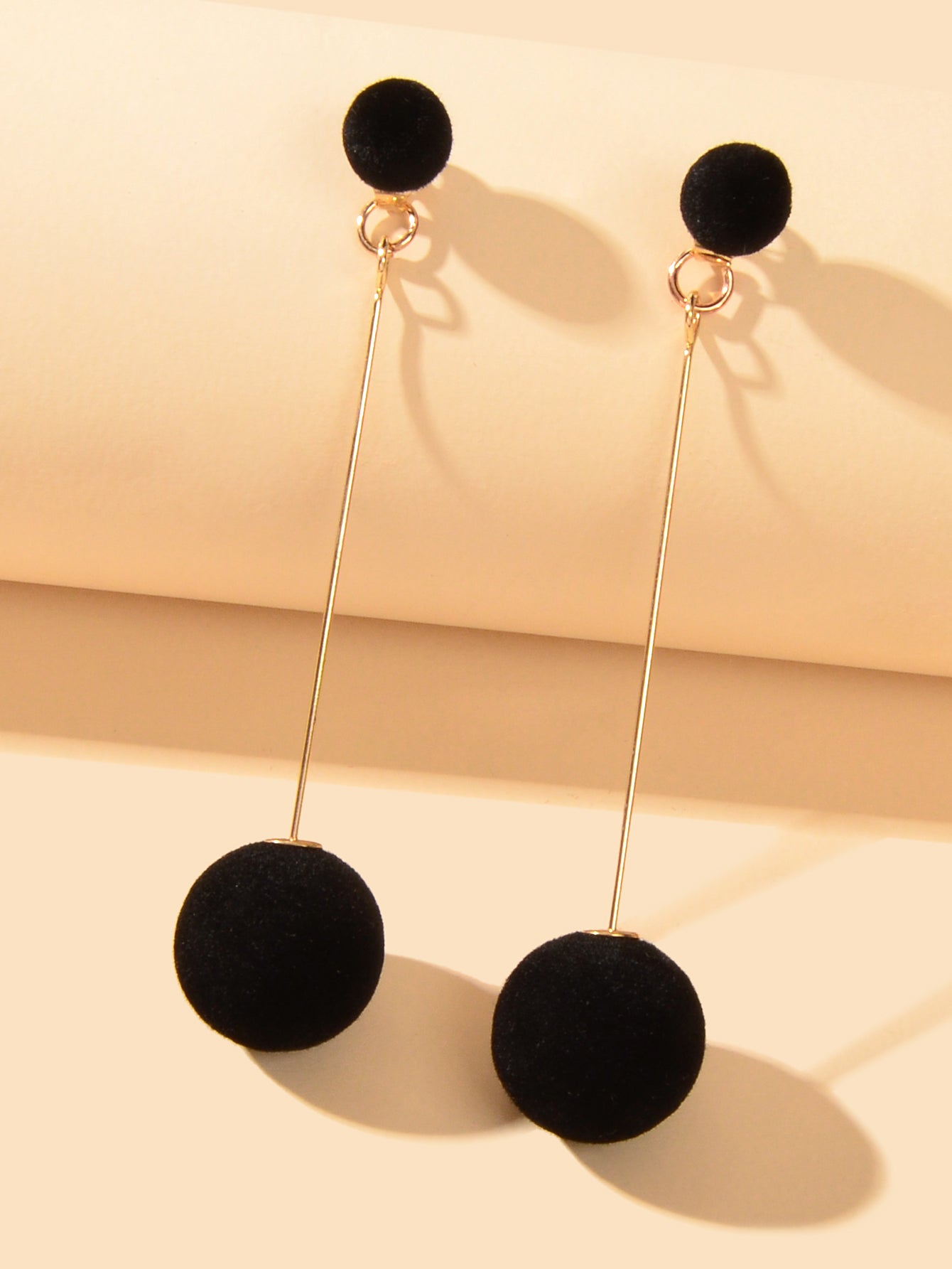 Simple Dangling Light Solid Ball Earrings Elegant Bead Stud Jewelry