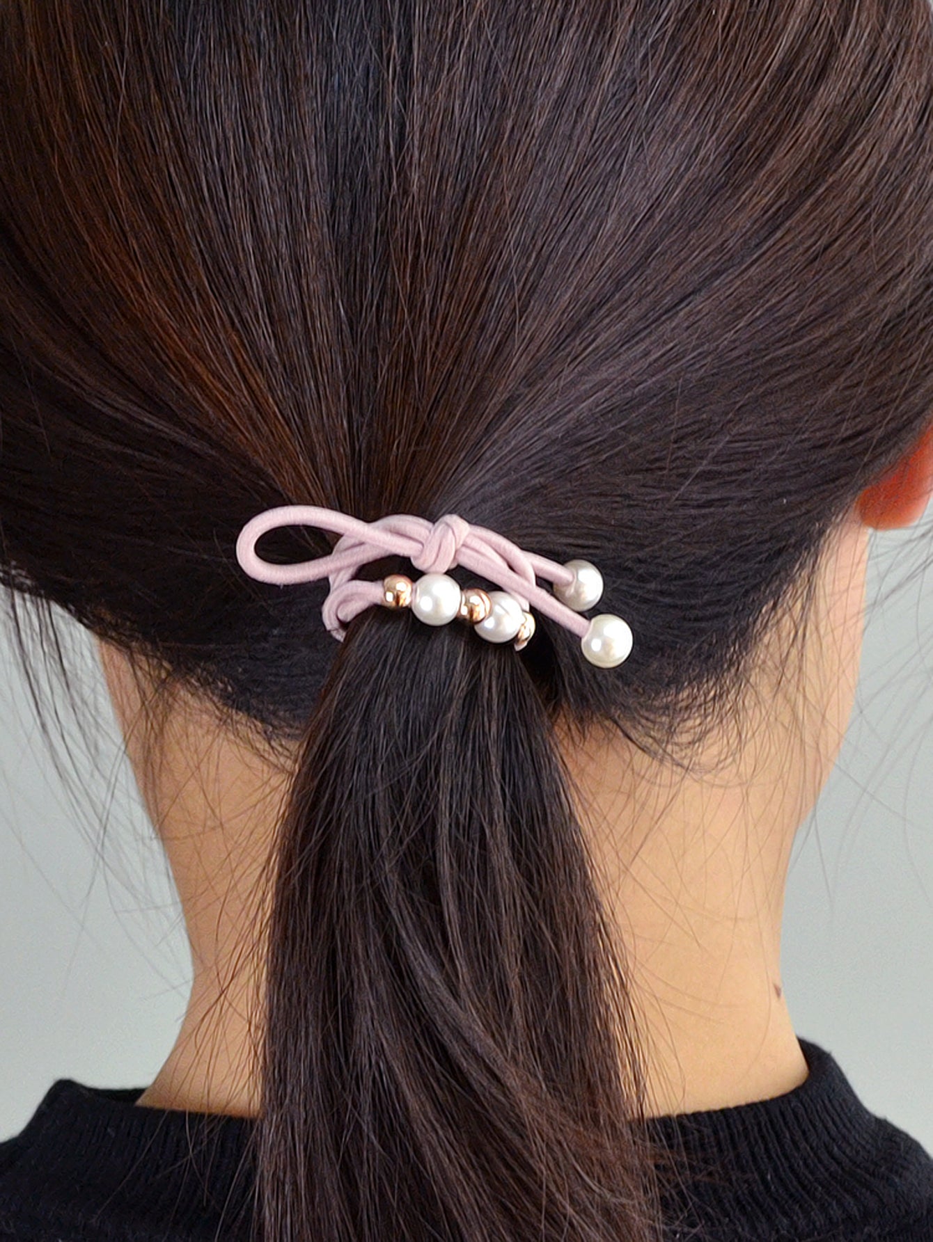 Pearl Metal Beads Elastic Bowknot Hair Ties Ropes Women Girls Hair Accessories