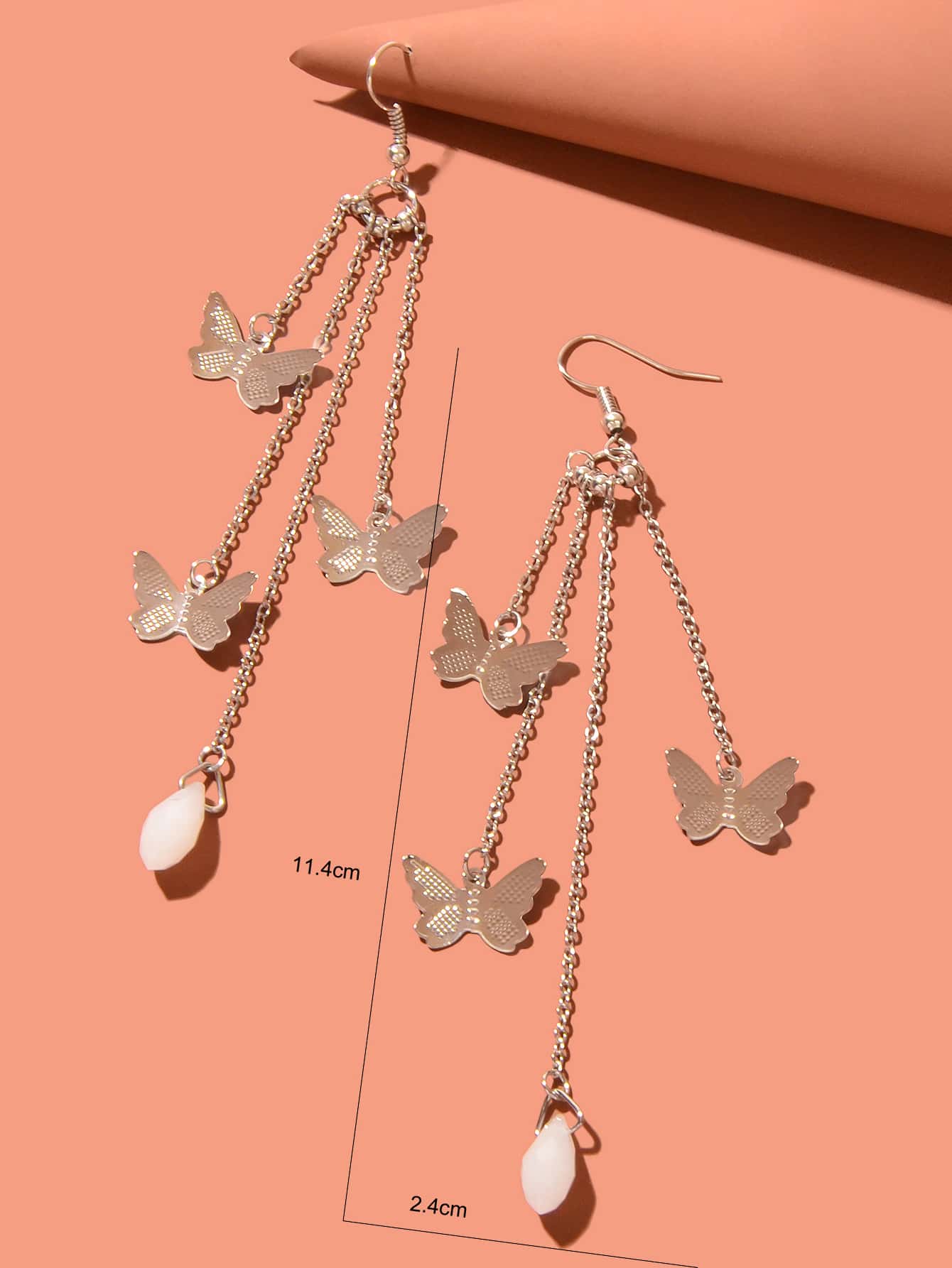 Multi-layer Chains Butterfly Earrings Drop Dangle Ear Hook Jewelry Elegant Gift