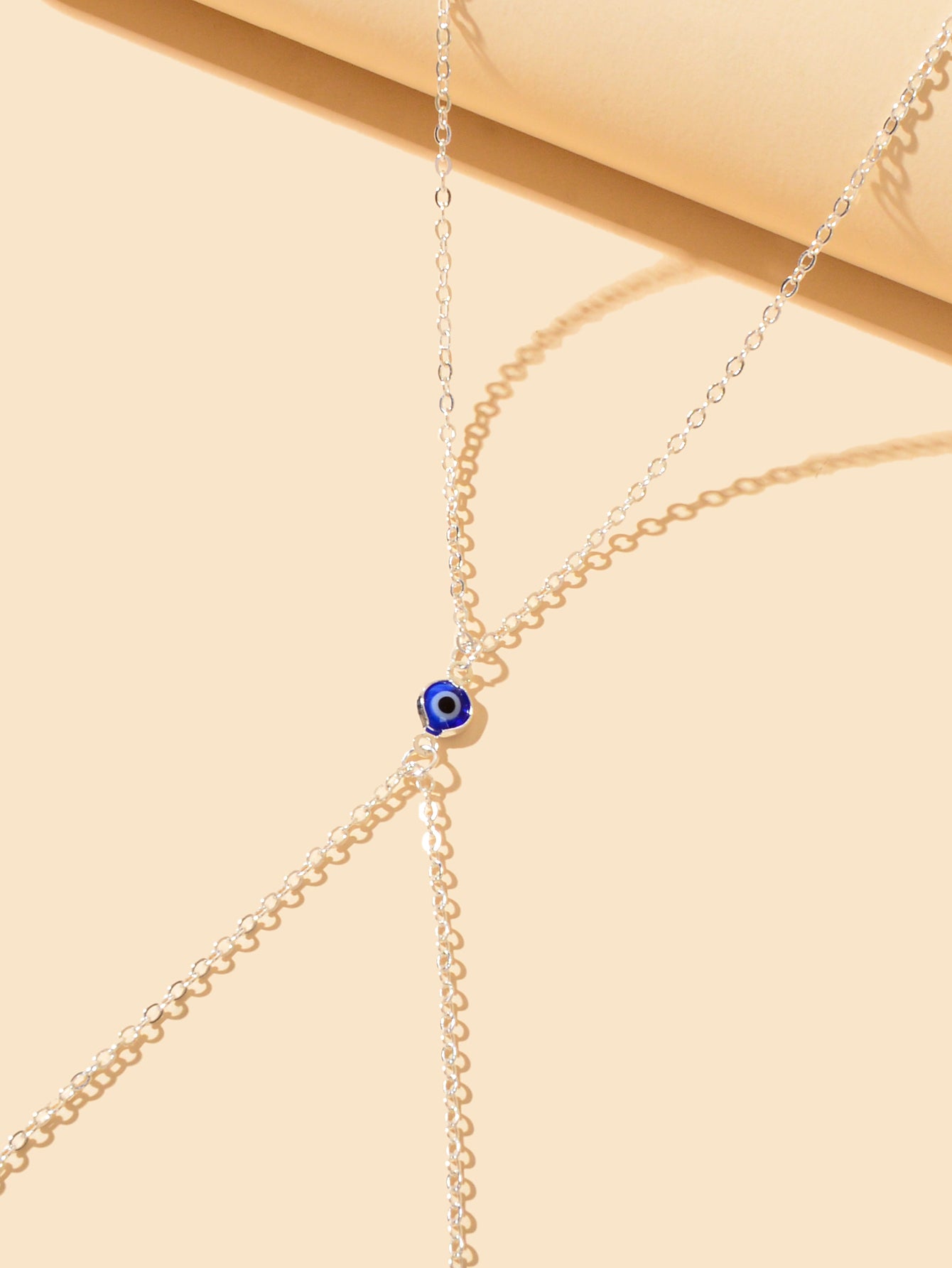 Evil Eye Decor Silver Body Chain Crossover Harness Bikini Beach Body Jewellery