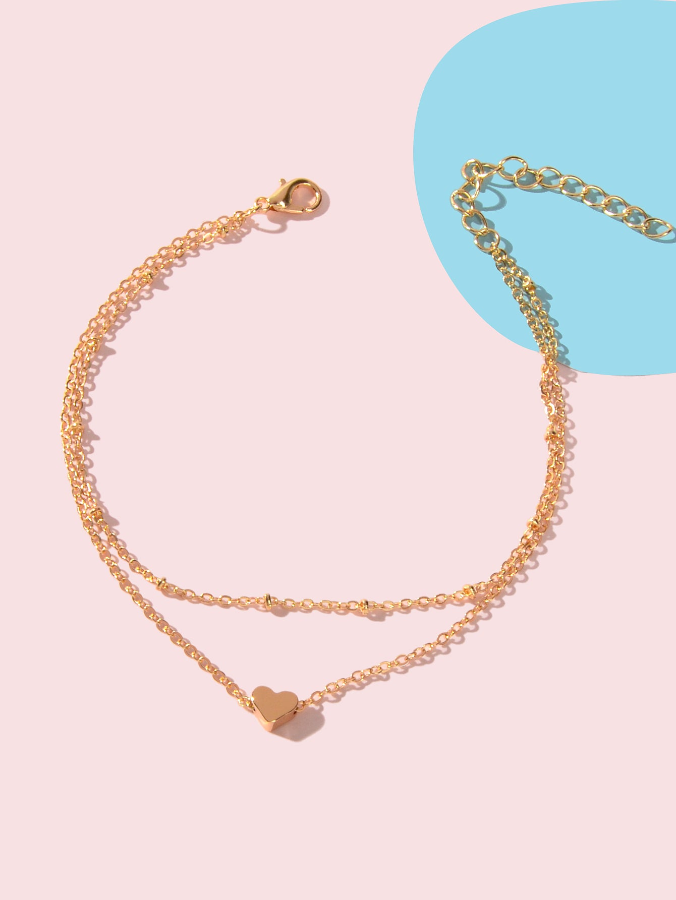 Womens Layered Chain Heart Anklet Foot Chain Beach Ankle Jewellery Bracelet Gift