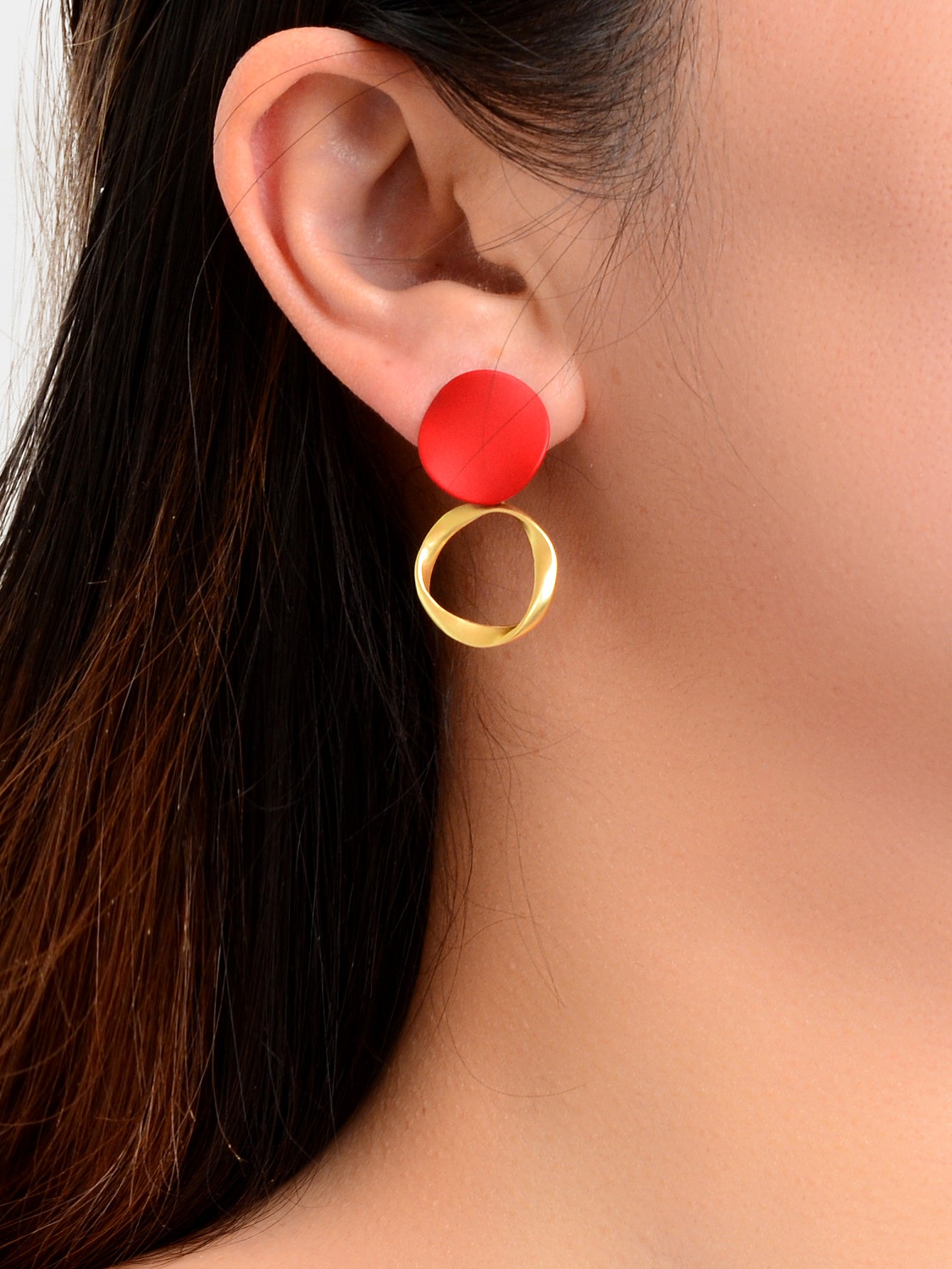 Round Dangling Stud Earrings Candy Colourful Bohemian Party Hoop Jewellery Gift