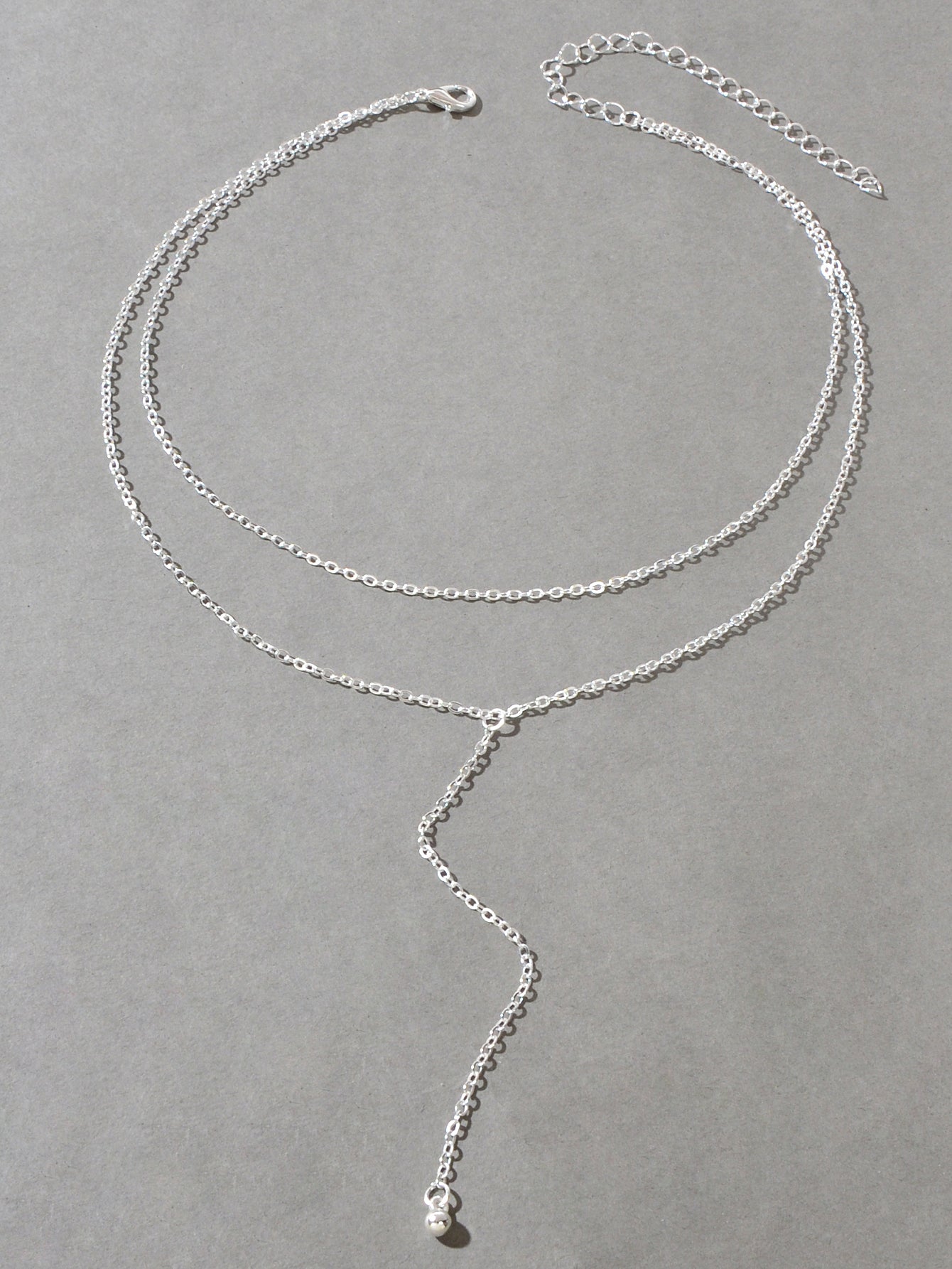 Trendy Double layer Gold Silver Chain Ball Charm Y Style Long Pendant Necklace