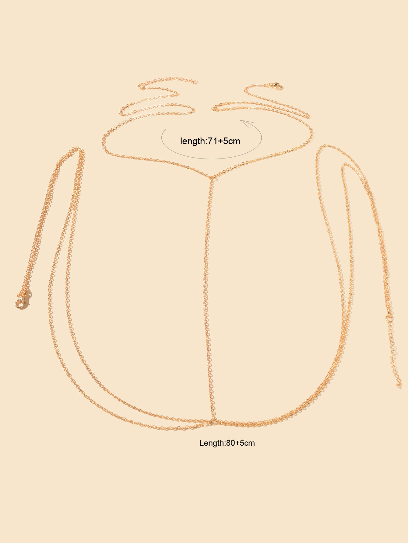 Sexy Layered Body Chain Gold Body Belly Chain Beach Party Body Jewelry for Women