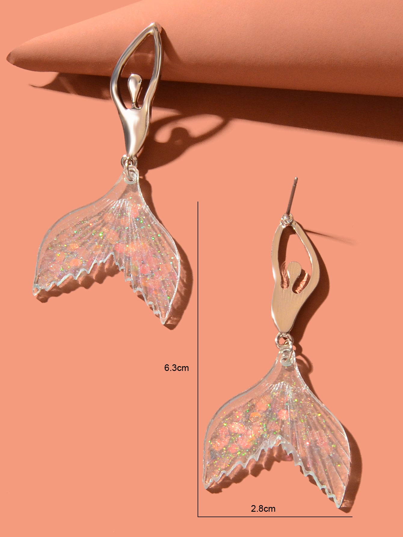 Graceful Mermaid Dancer Earrings Whimsical Fashion Design Stud Jewellery Gift