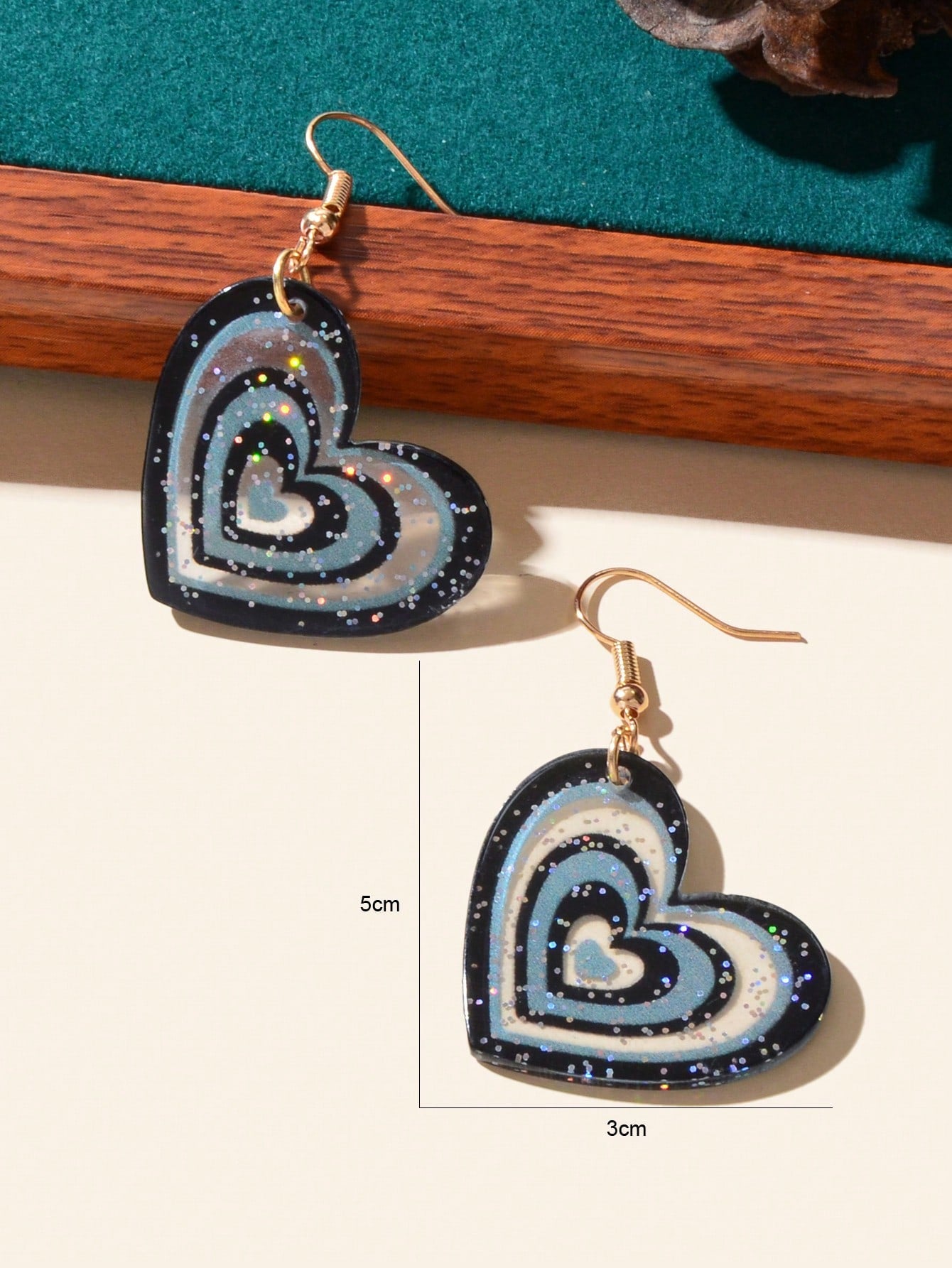 Candy Colour Pink Purple Acrylic Heart Pendant Earrings Festival Jewellery Gift