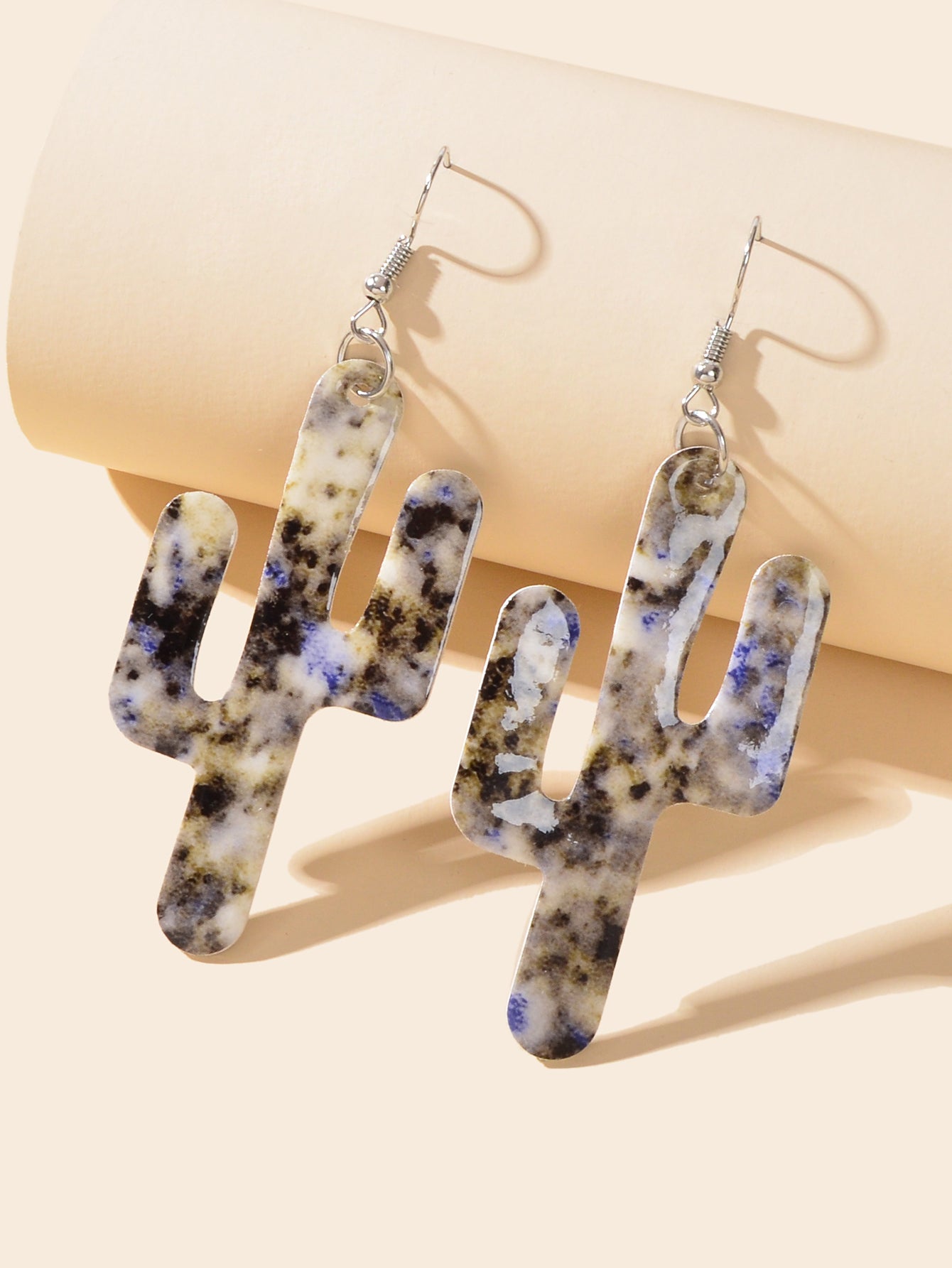 Faux Leather Lightweight Handmade Cactus Dangle American Indian Dangle Earrings