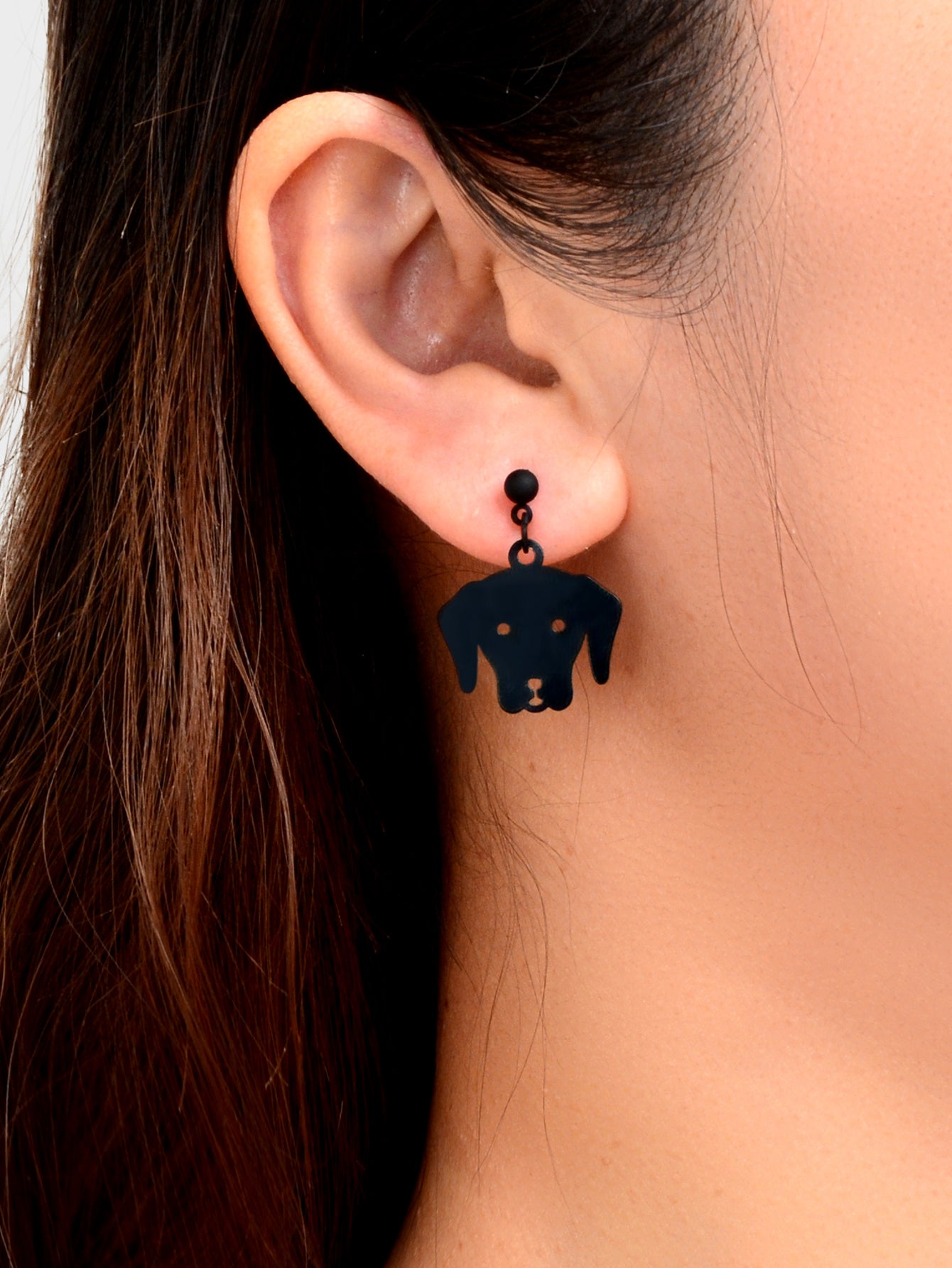 Black Dog Dangle Trendy Animal Puppy Earrings Women Punk Rock Style Jewellery