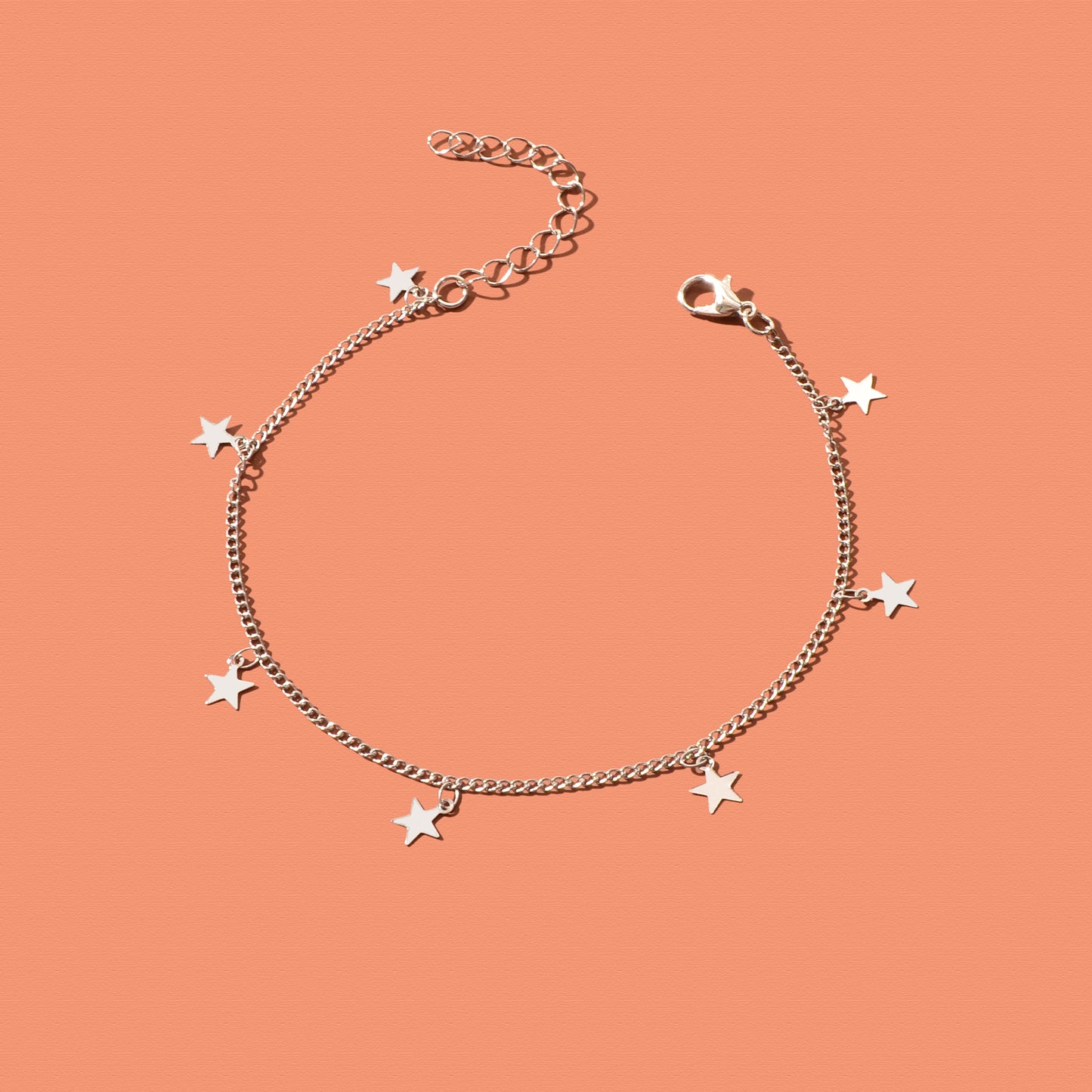 Minimalist Silvery Chain Star Charm Anklet Boho Chic Beach Vacation Foot Jewelry