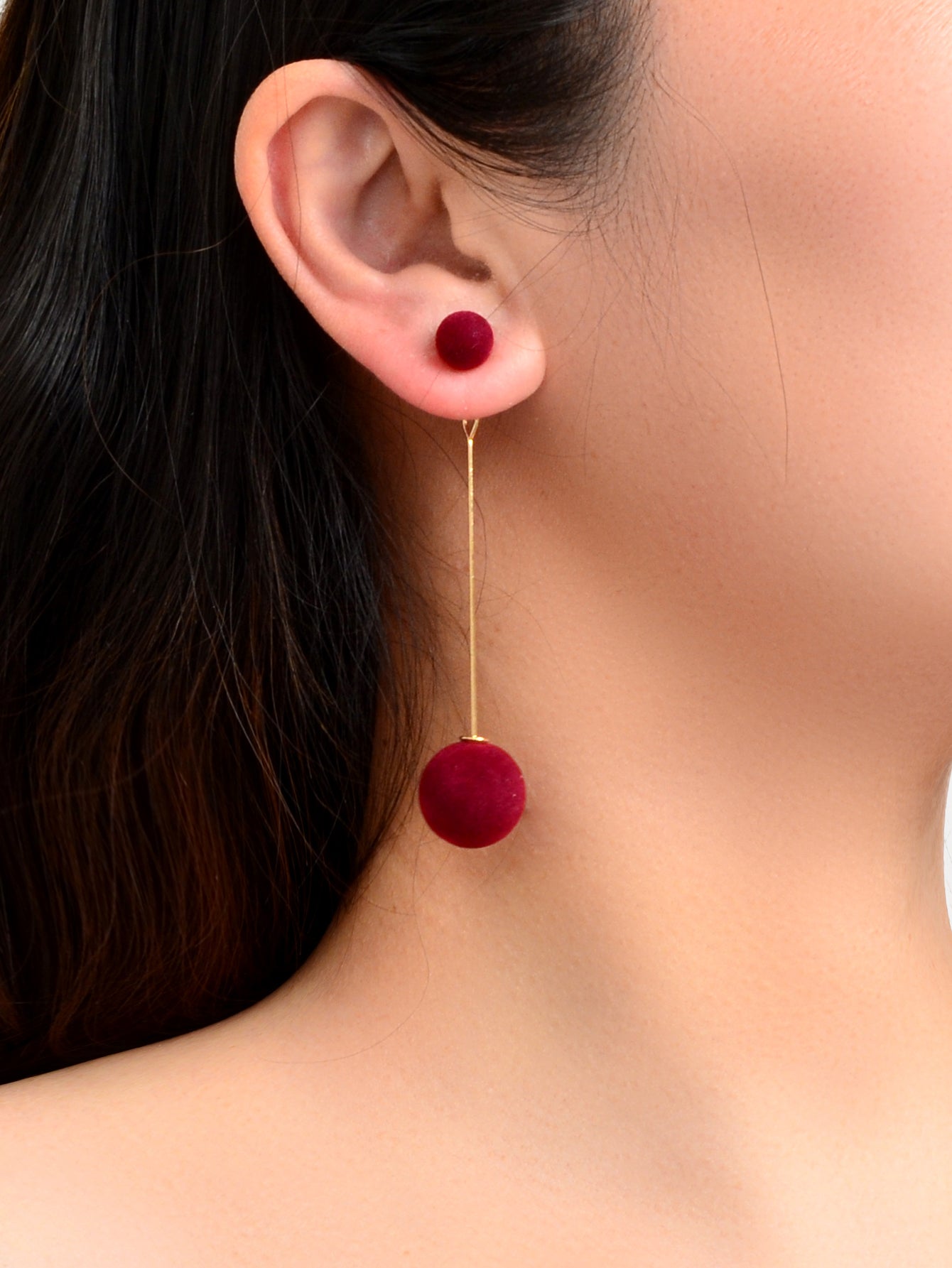 Simple Dangling Light Solid Ball Earrings Elegant Bead Stud Jewelry