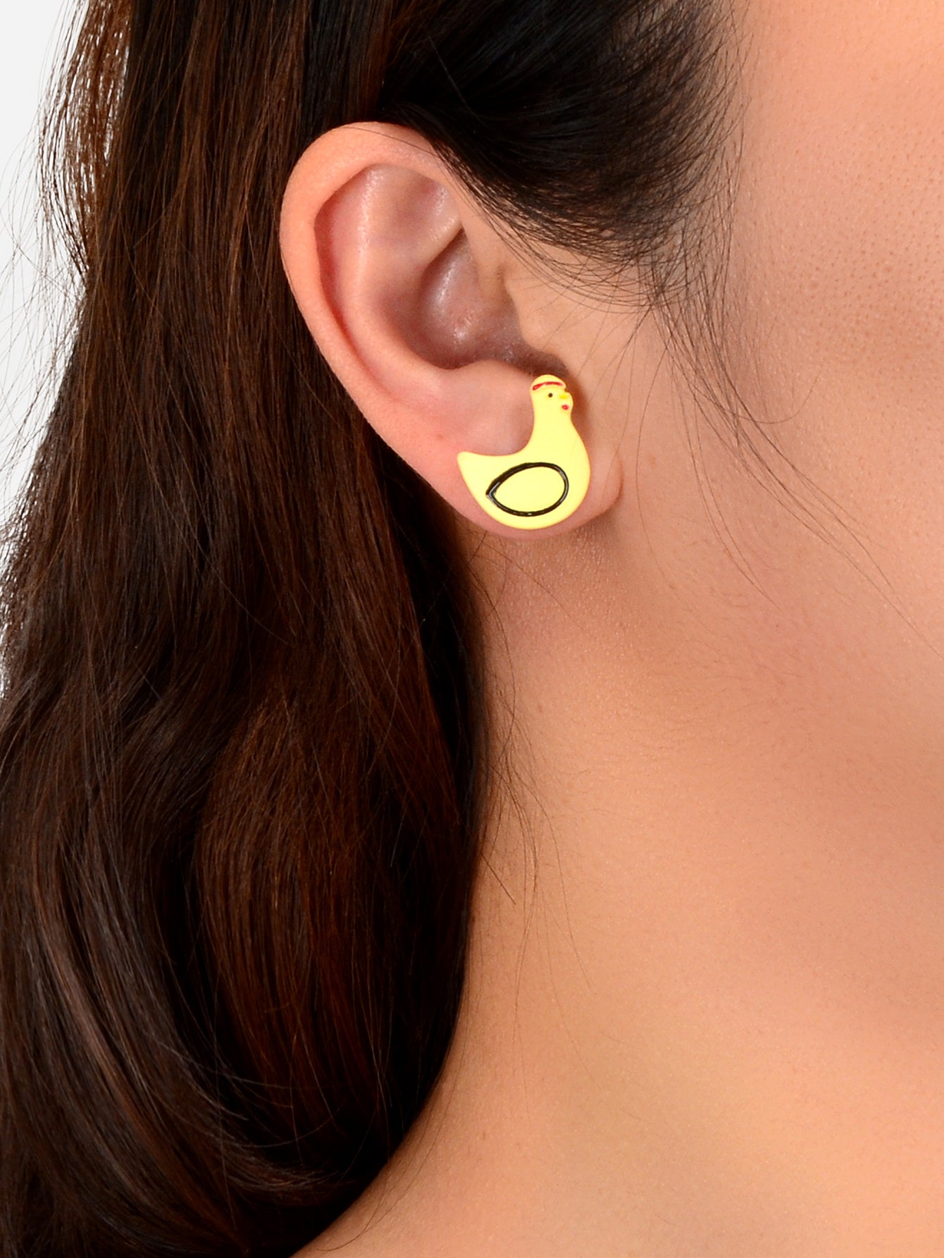 Yellow Chicken Stud Hen Earrings Girls Lovely Animal Gift Funny Chick Jewellery