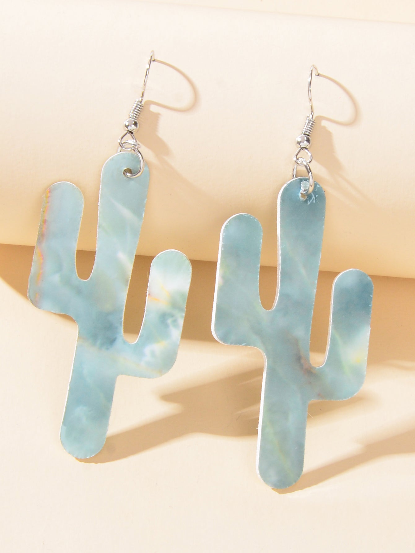 Faux Leather Lightweight Handmade Cactus Dangle American Indian Dangle Earrings