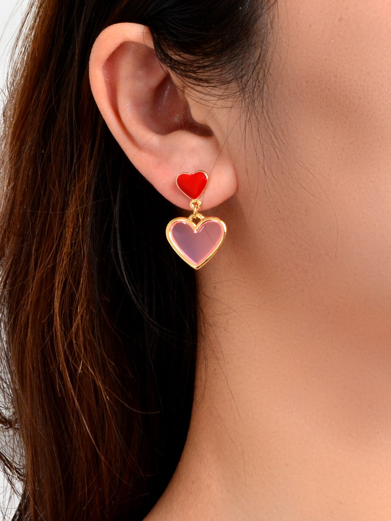 Love Heart Earrings Fancy Dangling Drop Stud Women Girls Jewellery Party Gift