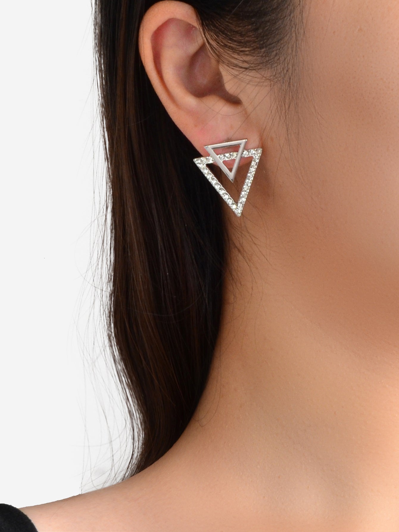 Double Triangles Stud Classic Women Trendy Dangle Earrings Fashion Jewelry Gift