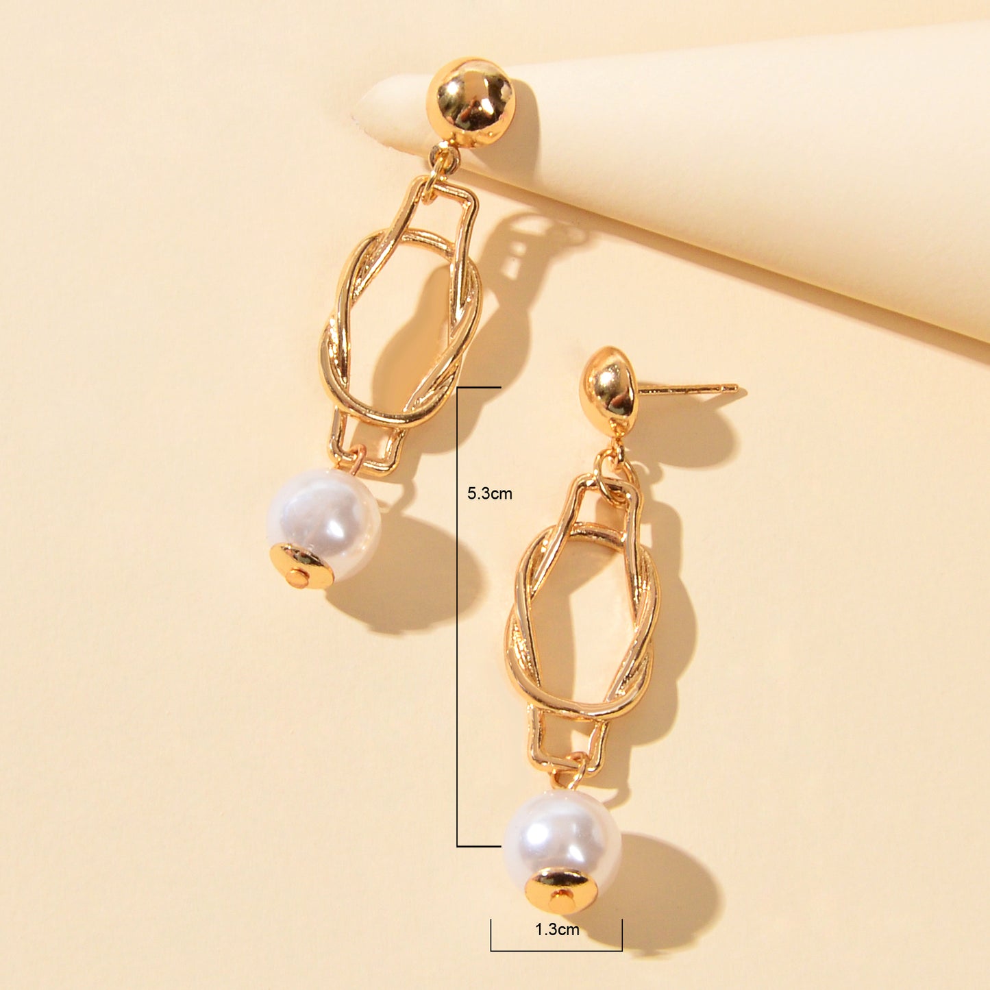 Elegant Jewellery Pearl Beads Gold Lock Pendant Earrings for Women Wedding Party