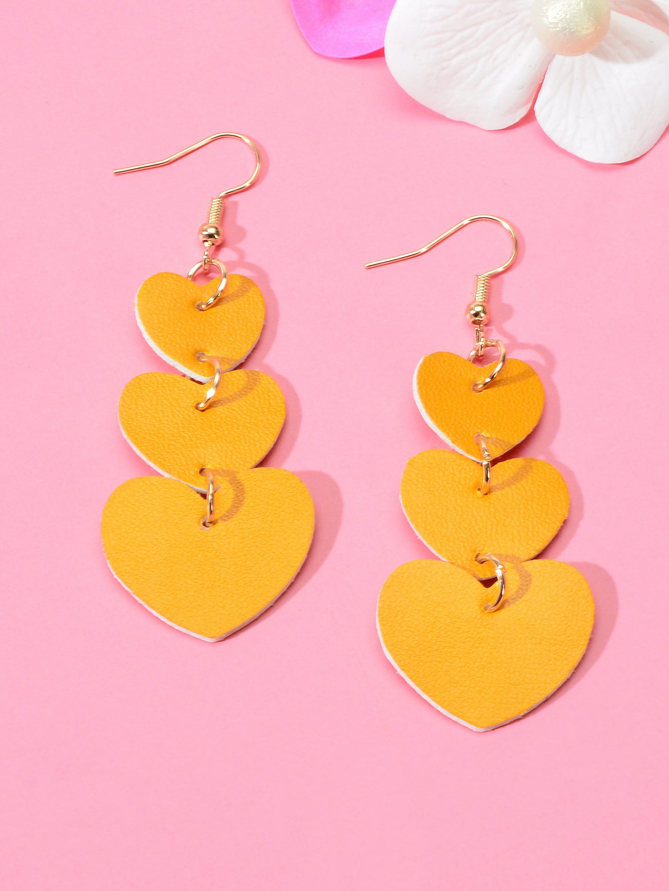 Colorful Overlapping Heart Dangle Earrings - Vibrant and Trendy Accessory