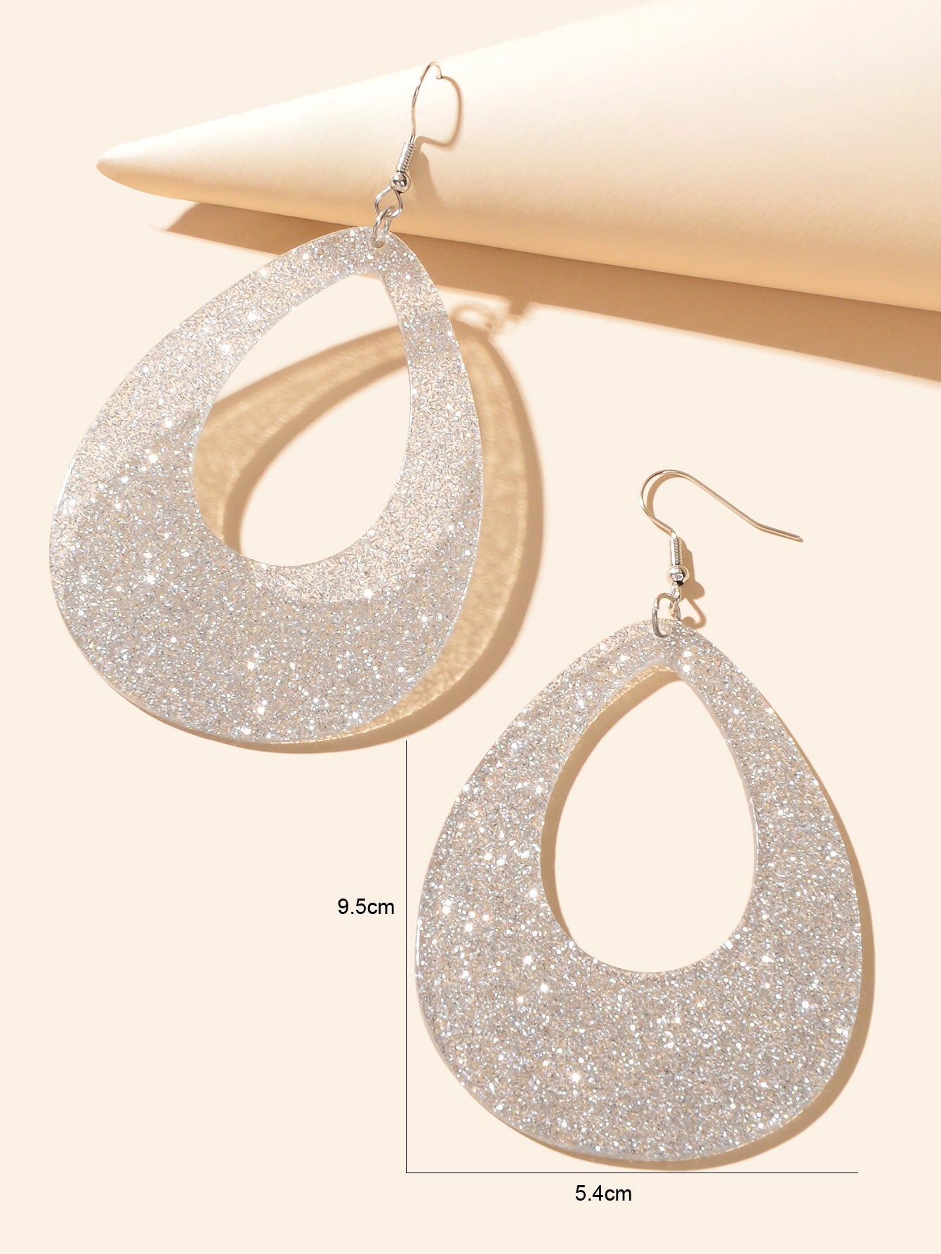 Stylish Shining Acrylic Large Water Drop Earrings Girls Sparkling Party Jewelry