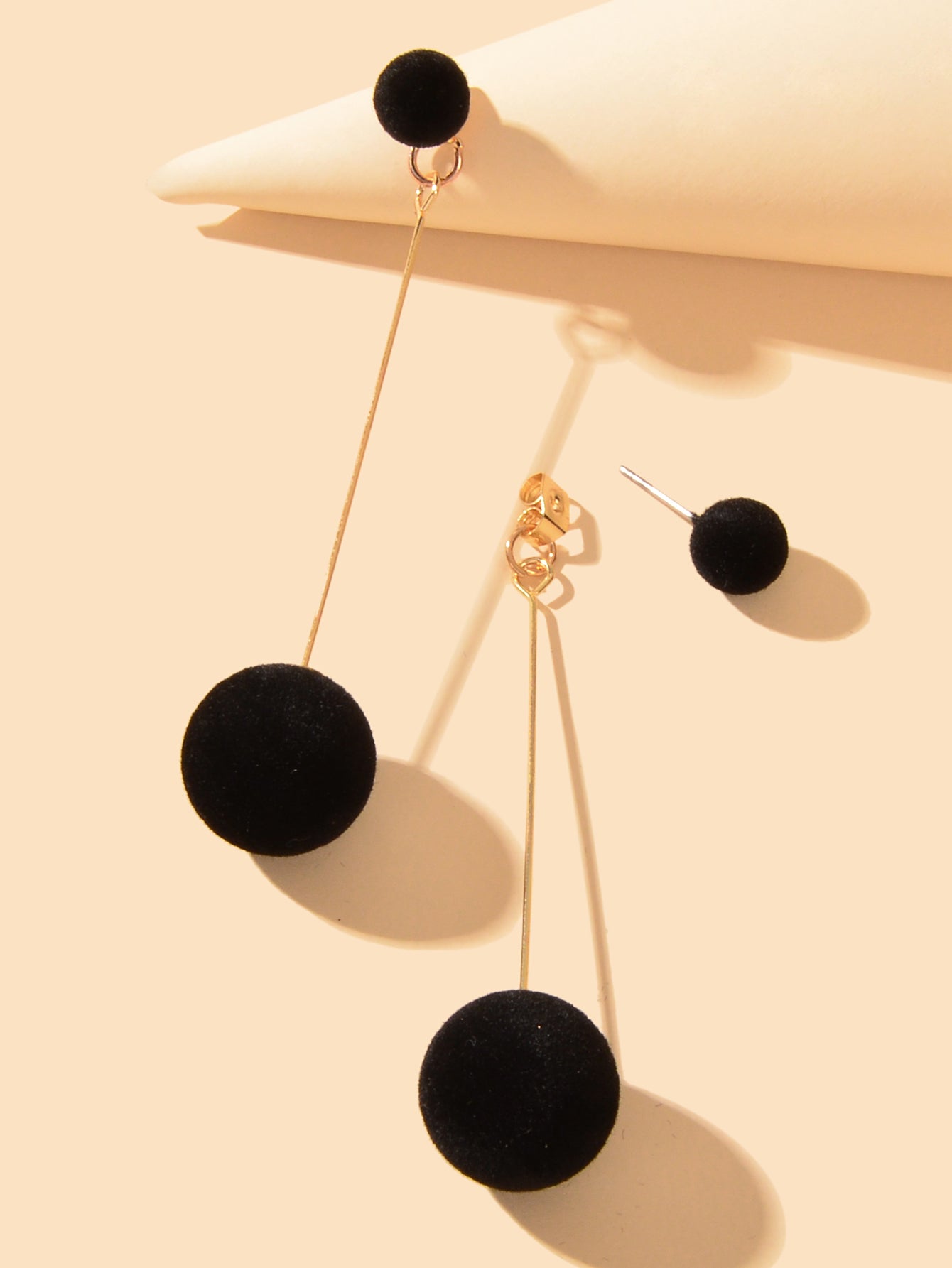 Simple Dangling Light Solid Ball Earrings Elegant Bead Stud Jewelry