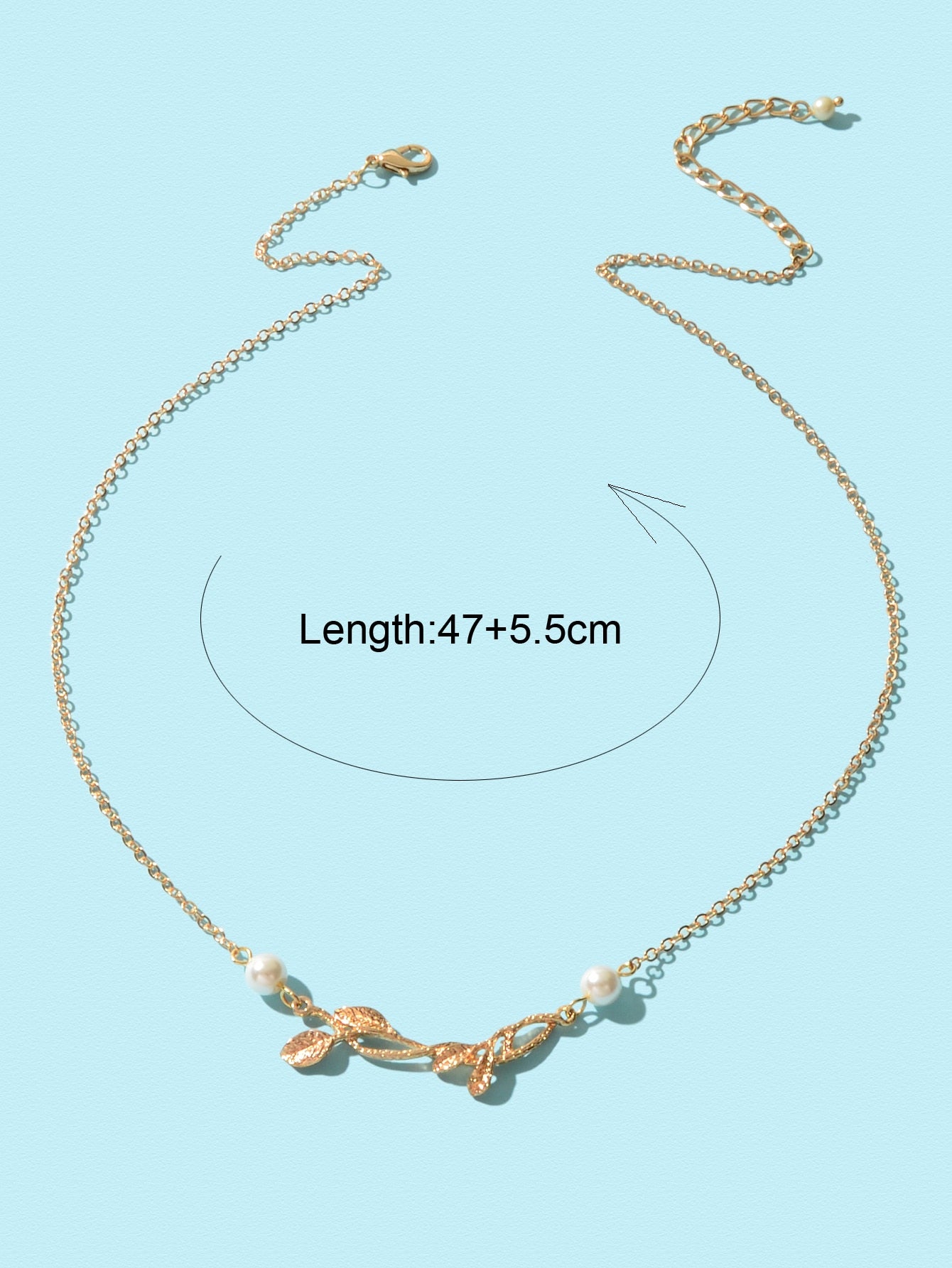 Golden Floral Elegance Long Leaf Pendant Necklace - Timeless Charm Jewellery