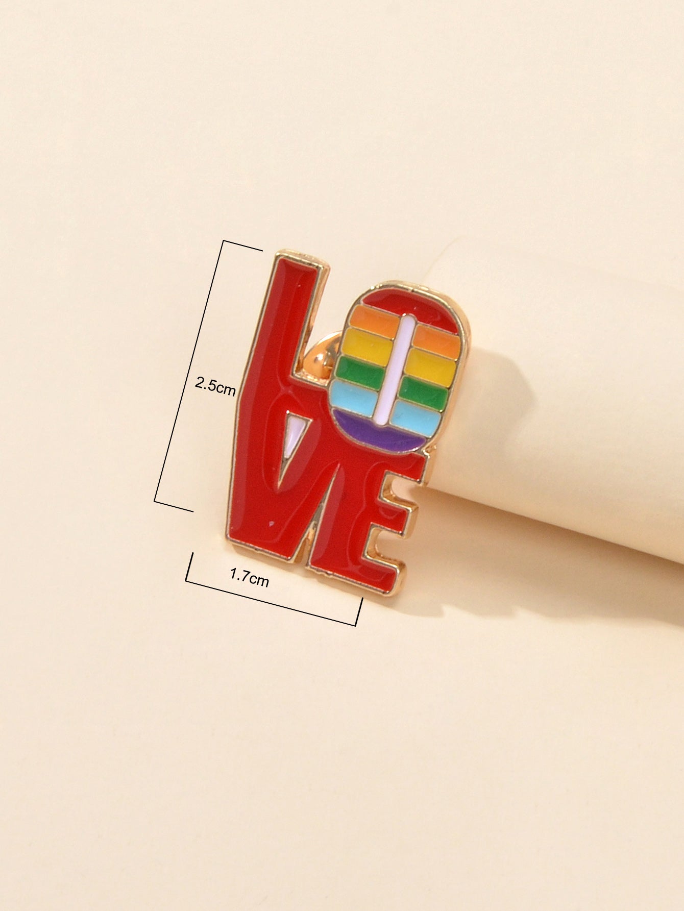 Fashion Accessory Red Enamel Love Letter Brooch Pin Lapel Badge Cool Jacket Pins