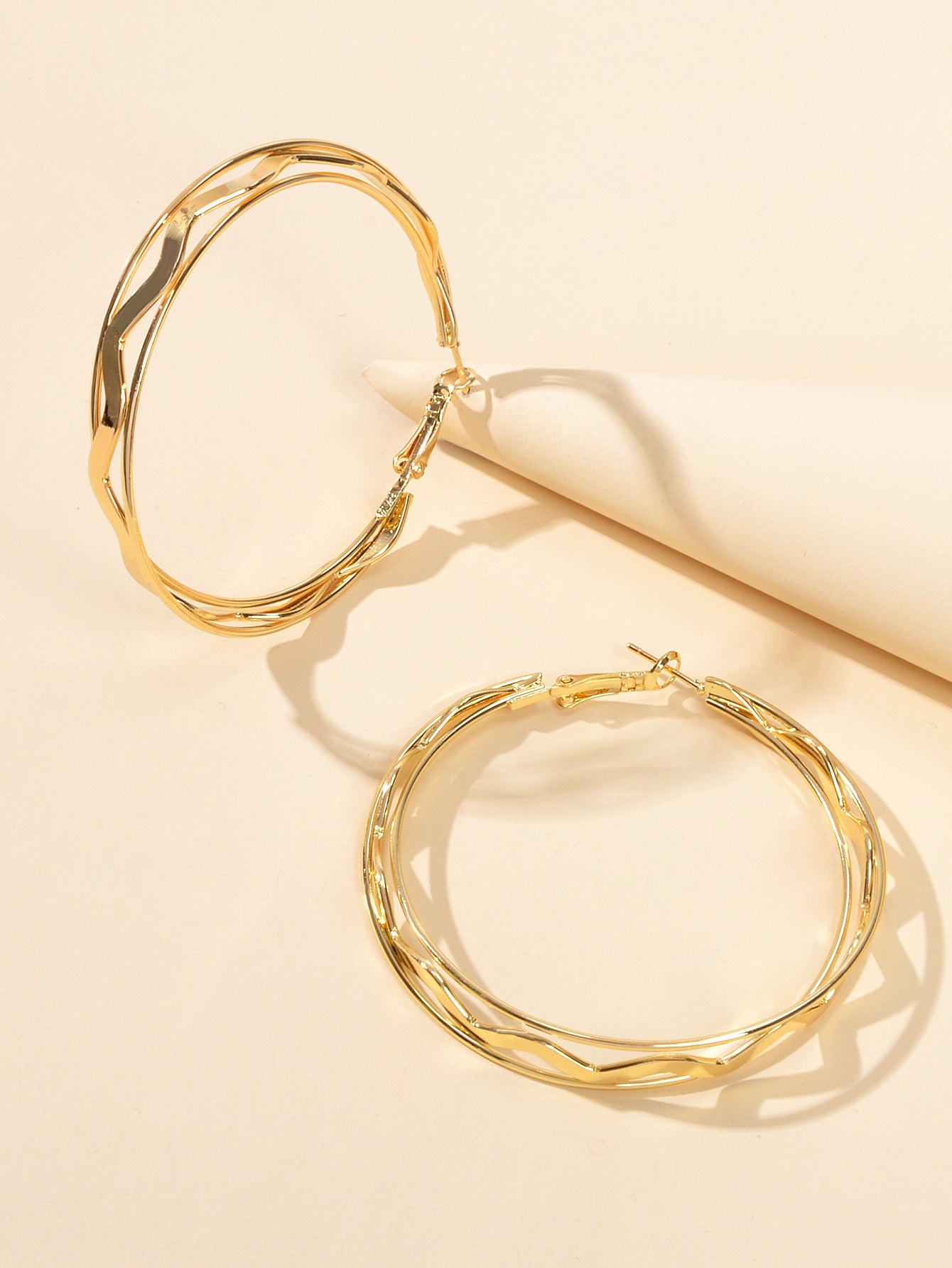 Gold Silver Geometric Statement Big Hoop Dangle Earrings Girls Party Decoration