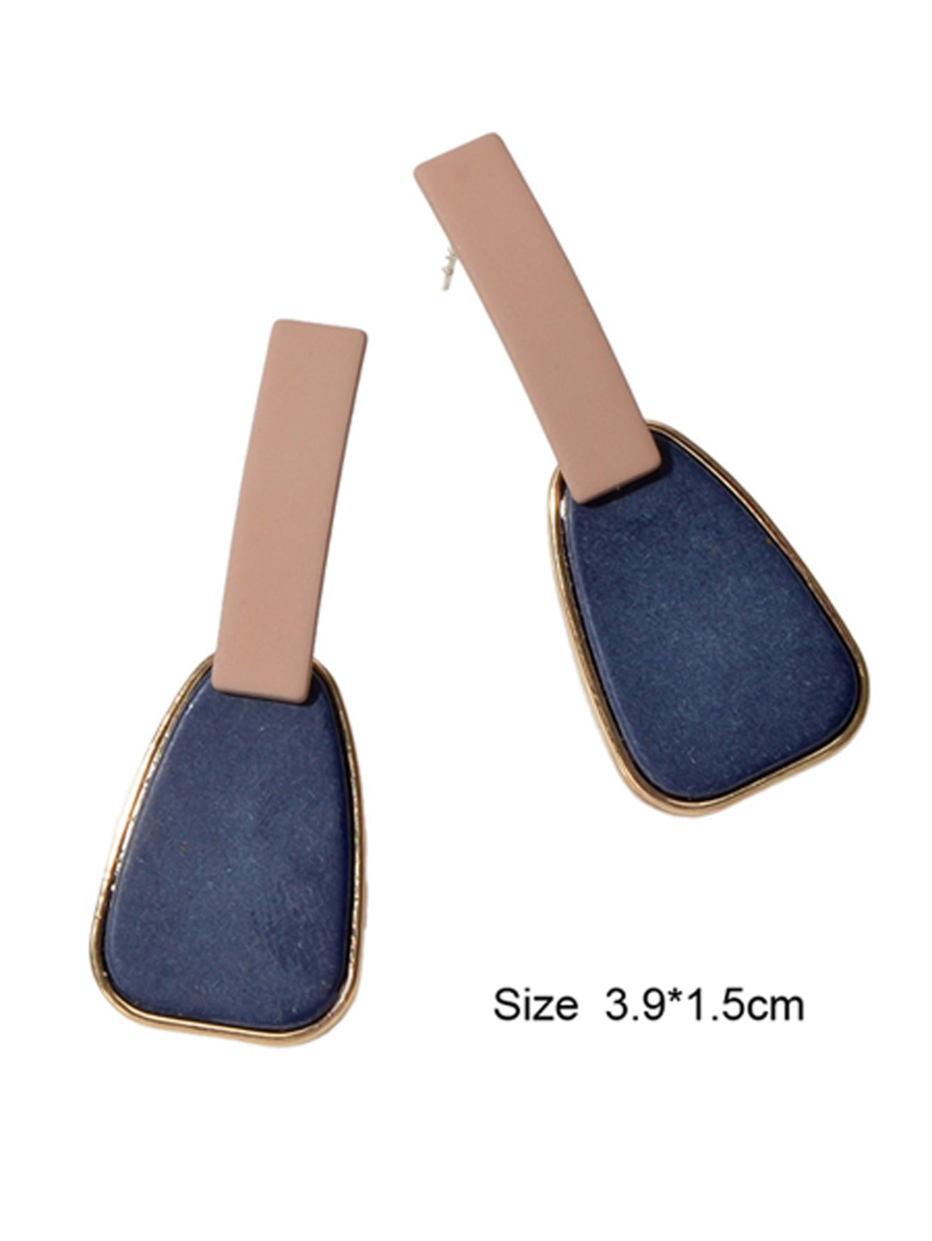 Dainty Gift for Women Girls Multi-colored Enamel Geometric Fashion Stud Earrings