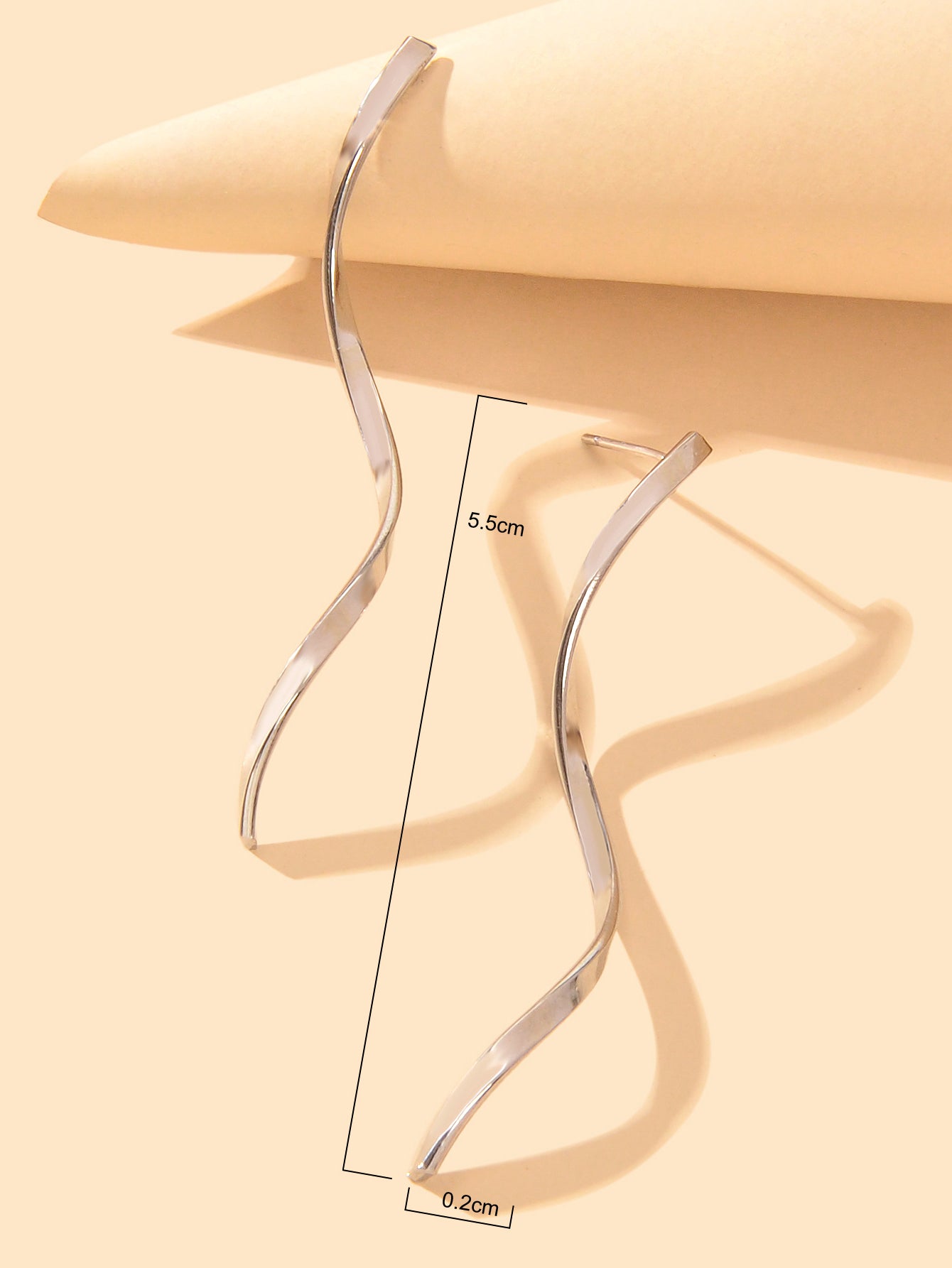 Gold Silver S Curve Geometric Stud Earrings Minimalist Fashion Accessories Gift