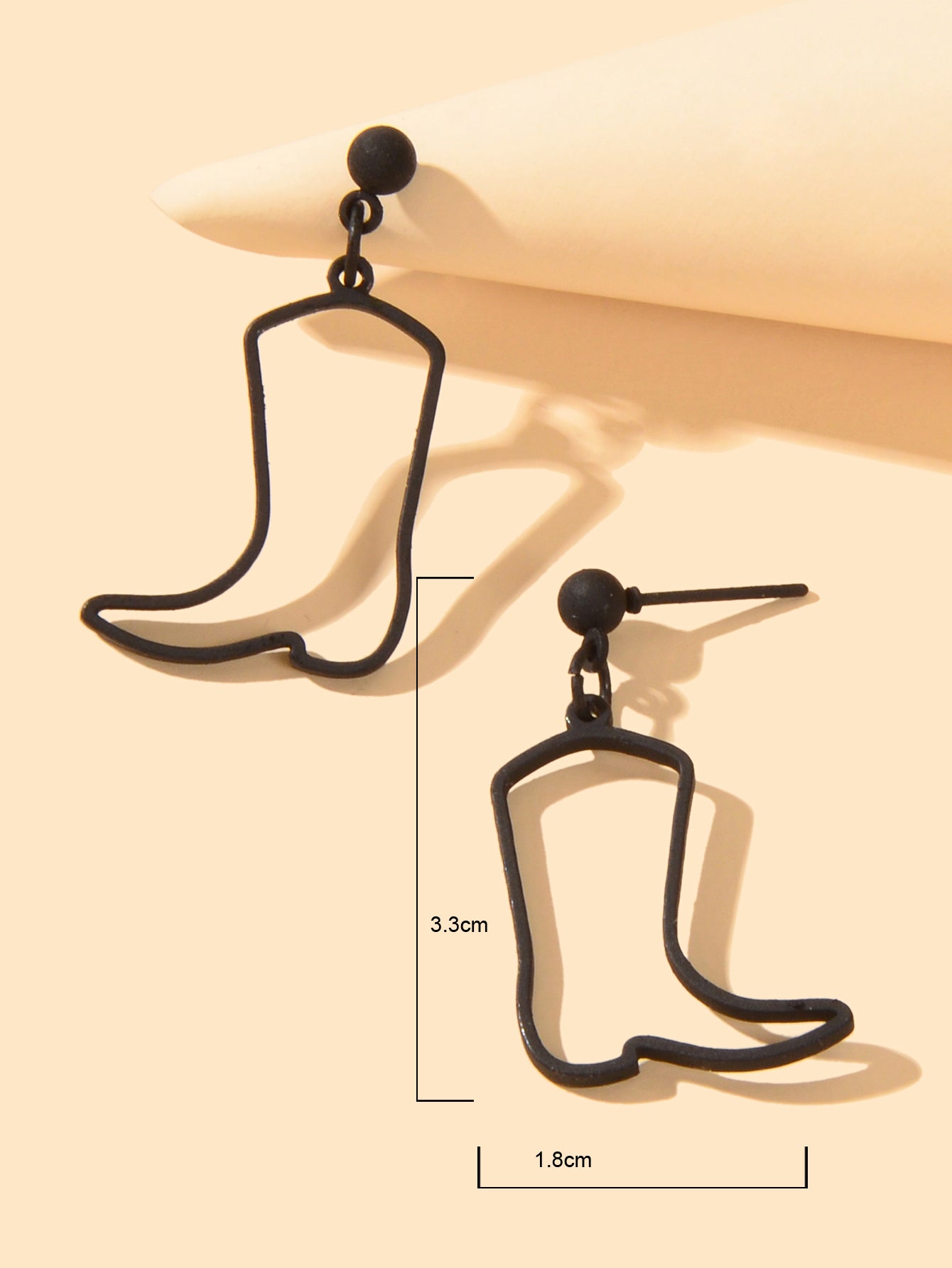 Minimalist Design Black Boots Dangle Earrings Personality Creative Accessories