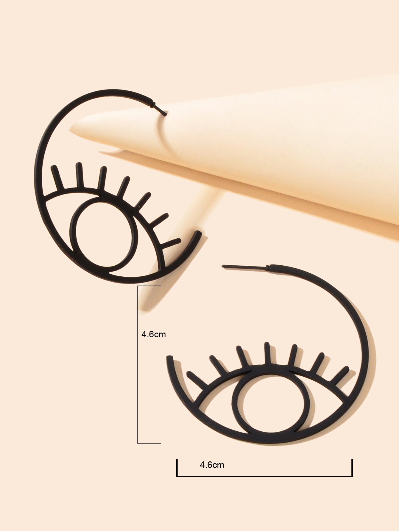 Personality Creative Black Eye Circle Abstract Art Hoop Earrings Teen Party Gift