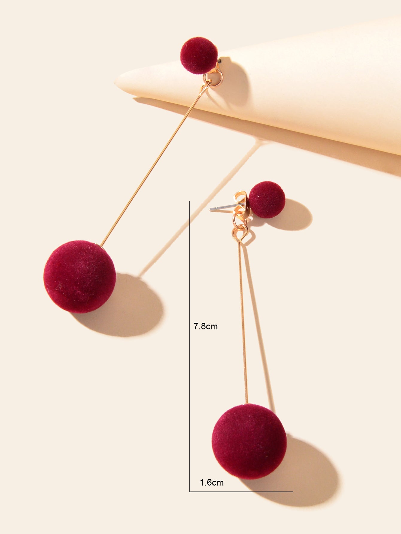 Simple Dangling Light Solid Ball Earrings Elegant Bead Stud Jewelry