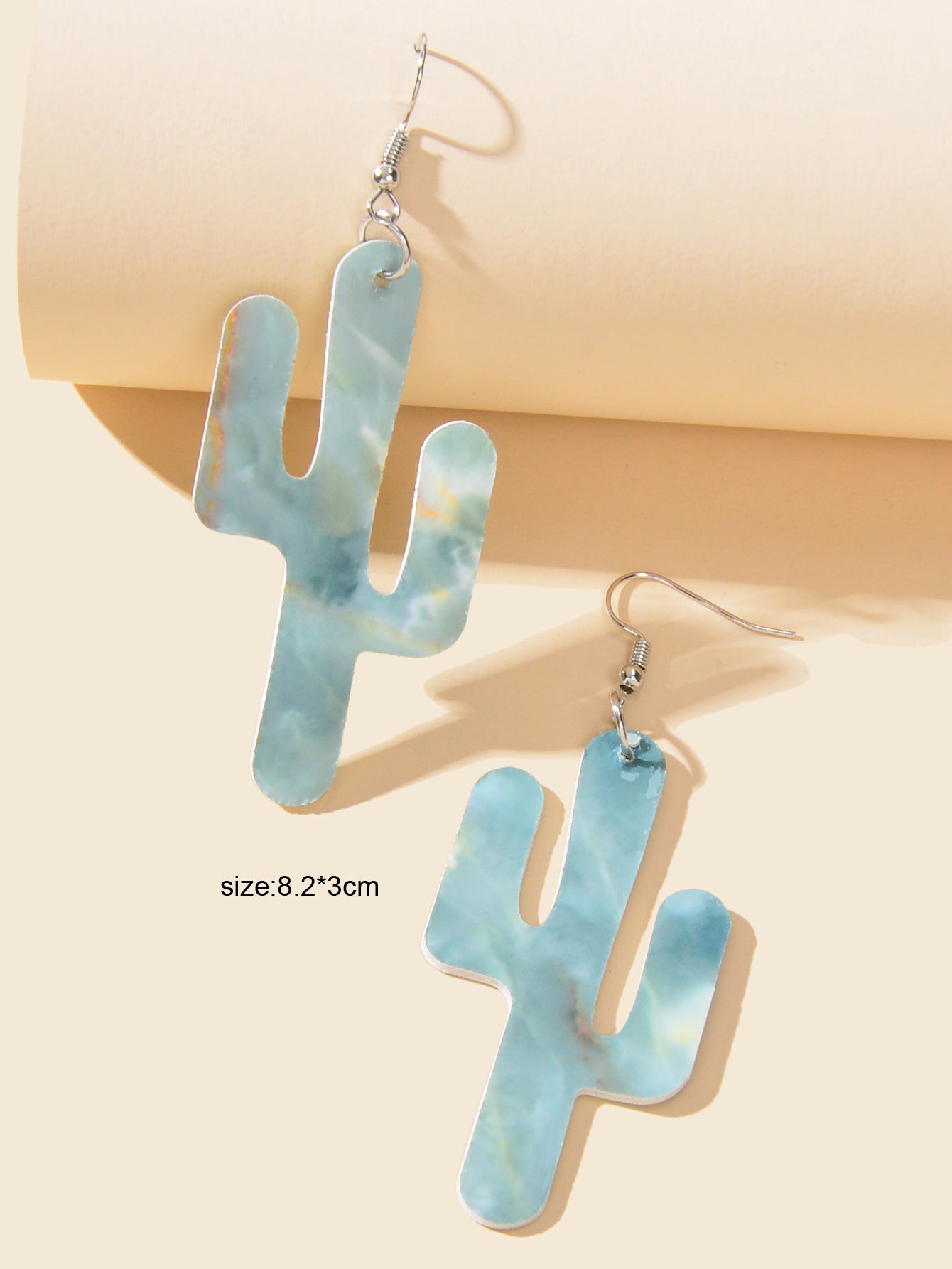 Faux Leather Lightweight Handmade Cactus Dangle American Indian Dangle Earrings