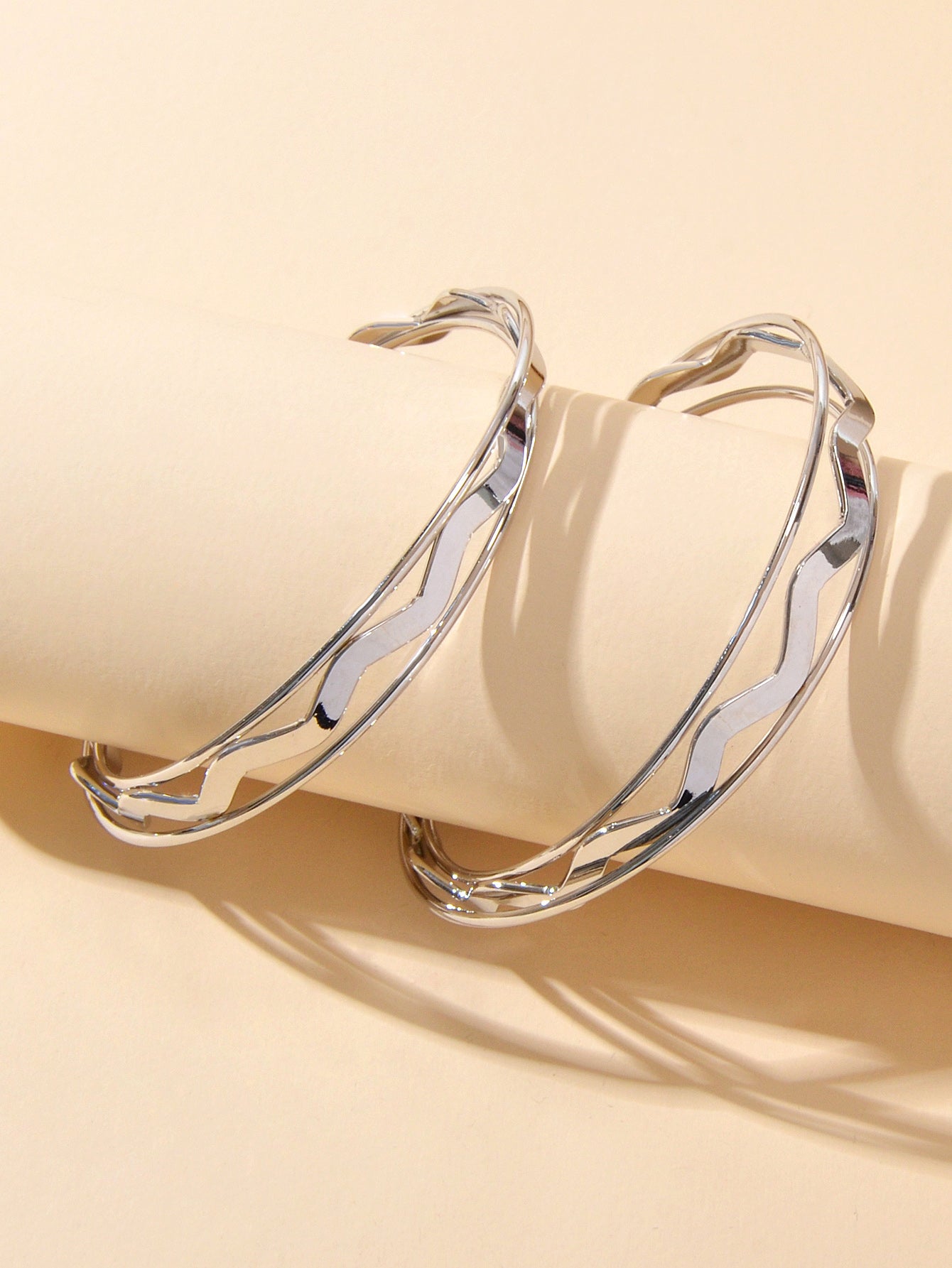 Gold Silver Geometric Statement Big Hoop Dangle Earrings Girls Party Decoration