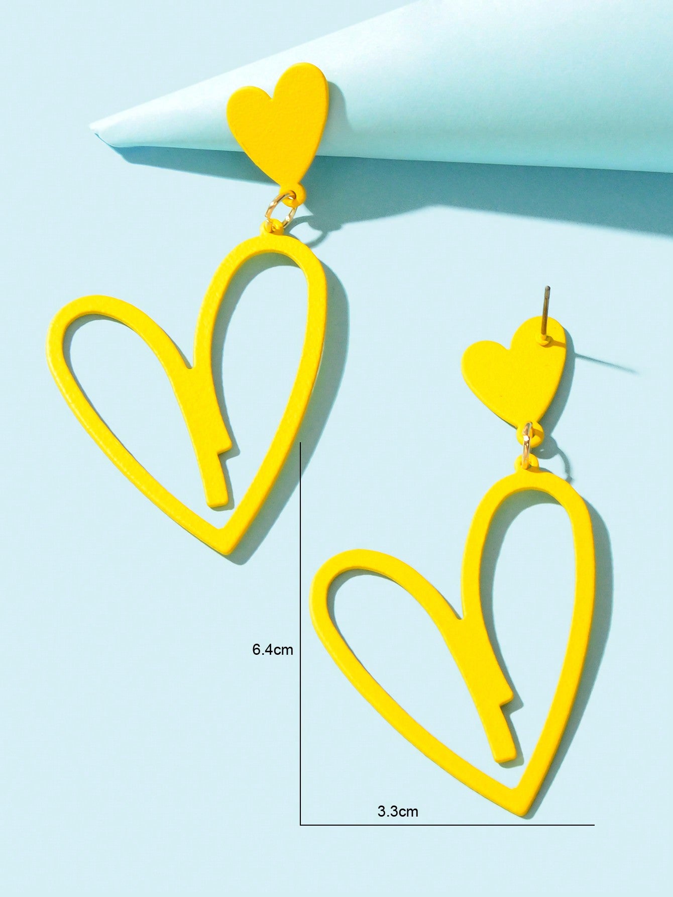 Large Hollow Love Heart Pendant Dangle Earrings for Girls Party Dating Jewellery