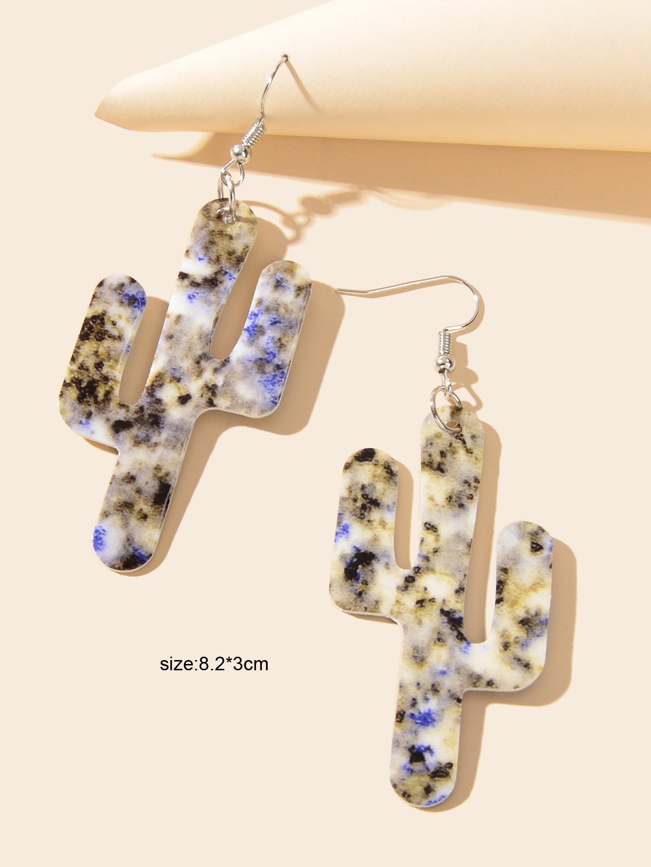 Faux Leather Lightweight Handmade Cactus Dangle American Indian Dangle Earrings