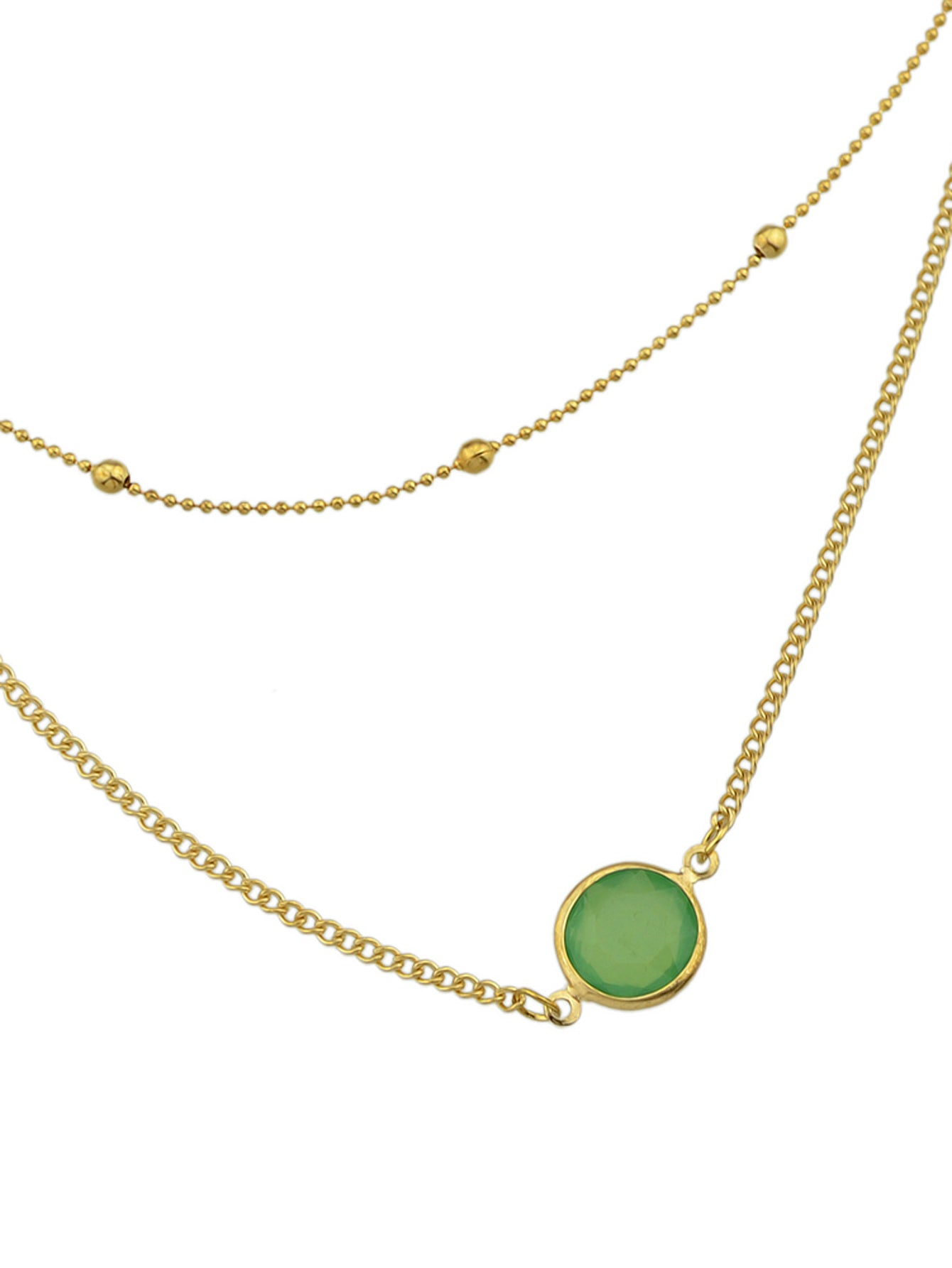 Boho Chic Double layer Gold Chain Round Charm Necklace Fashion Women Accessories