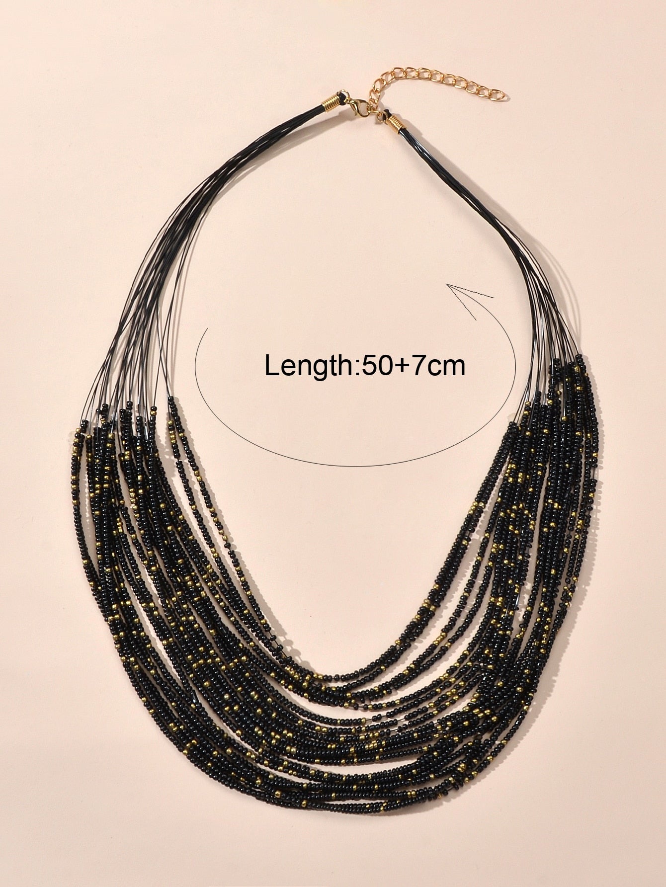 Colorful Seed Beads Multilayer Chunky Necklace Bold Jewelry