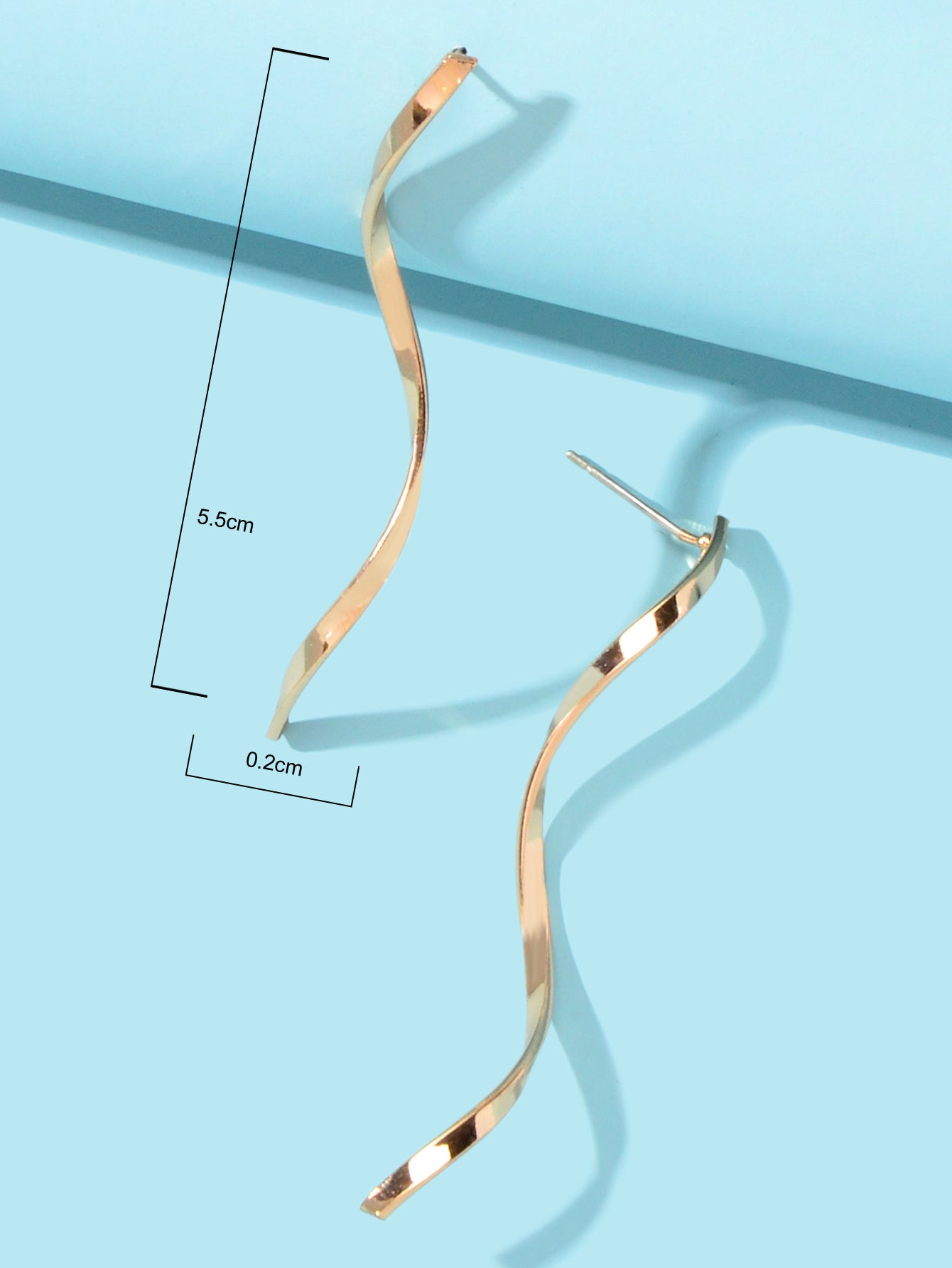 Gold Silver S Curve Geometric Stud Earrings Minimalist Fashion Accessories Gift