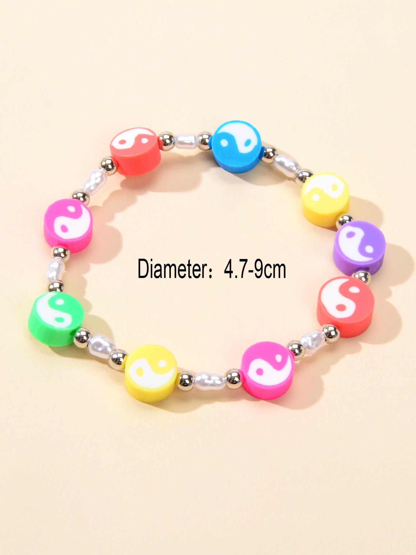 Unique Tai Chi Jewelry Handmade Candy Color Yin Yang Round Beads Taiji Bracelet