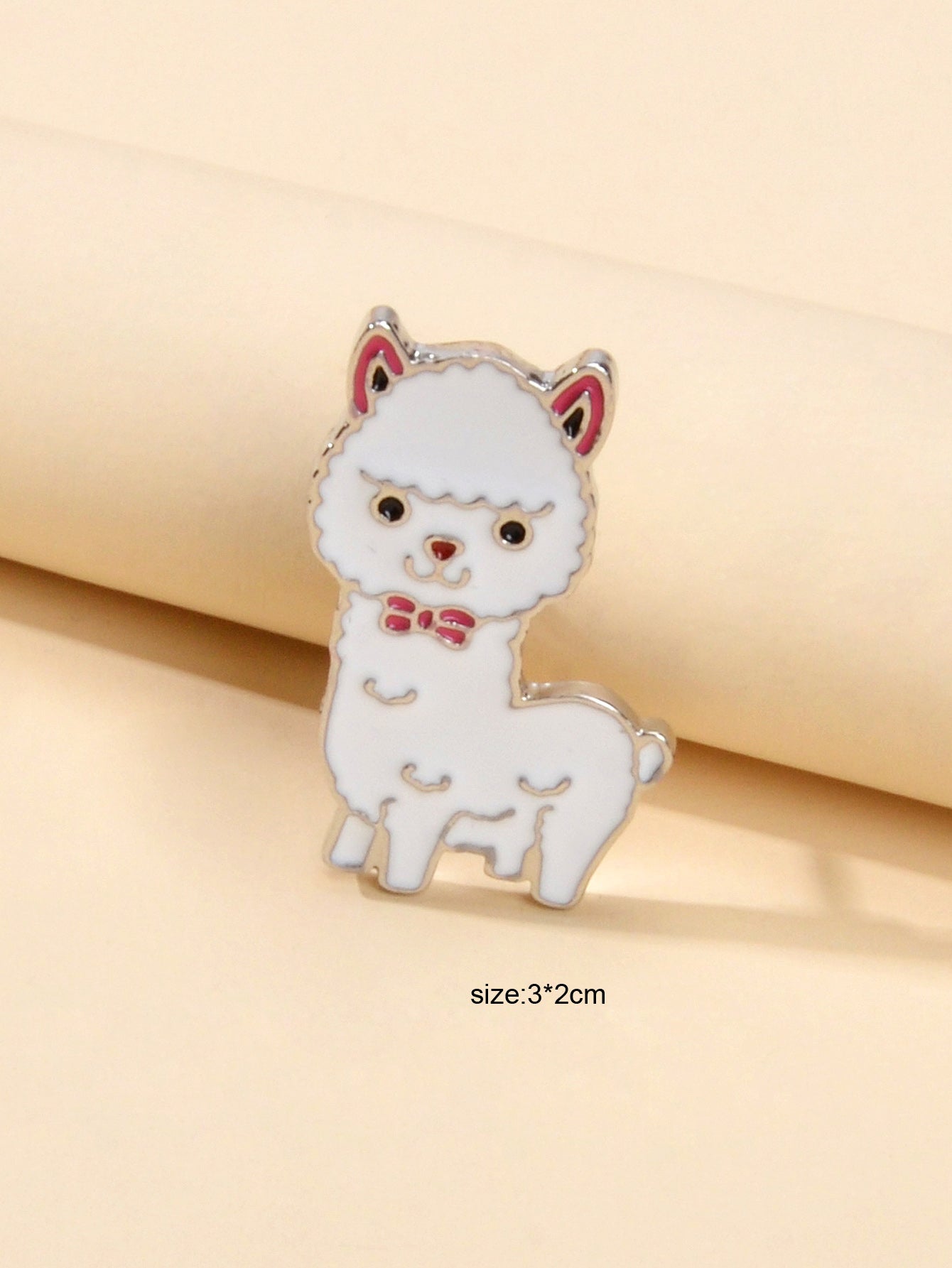 Kawaii Animal Alpaca Sheep White Enamel Brooches Casual Clothes Lapel Pins Badge