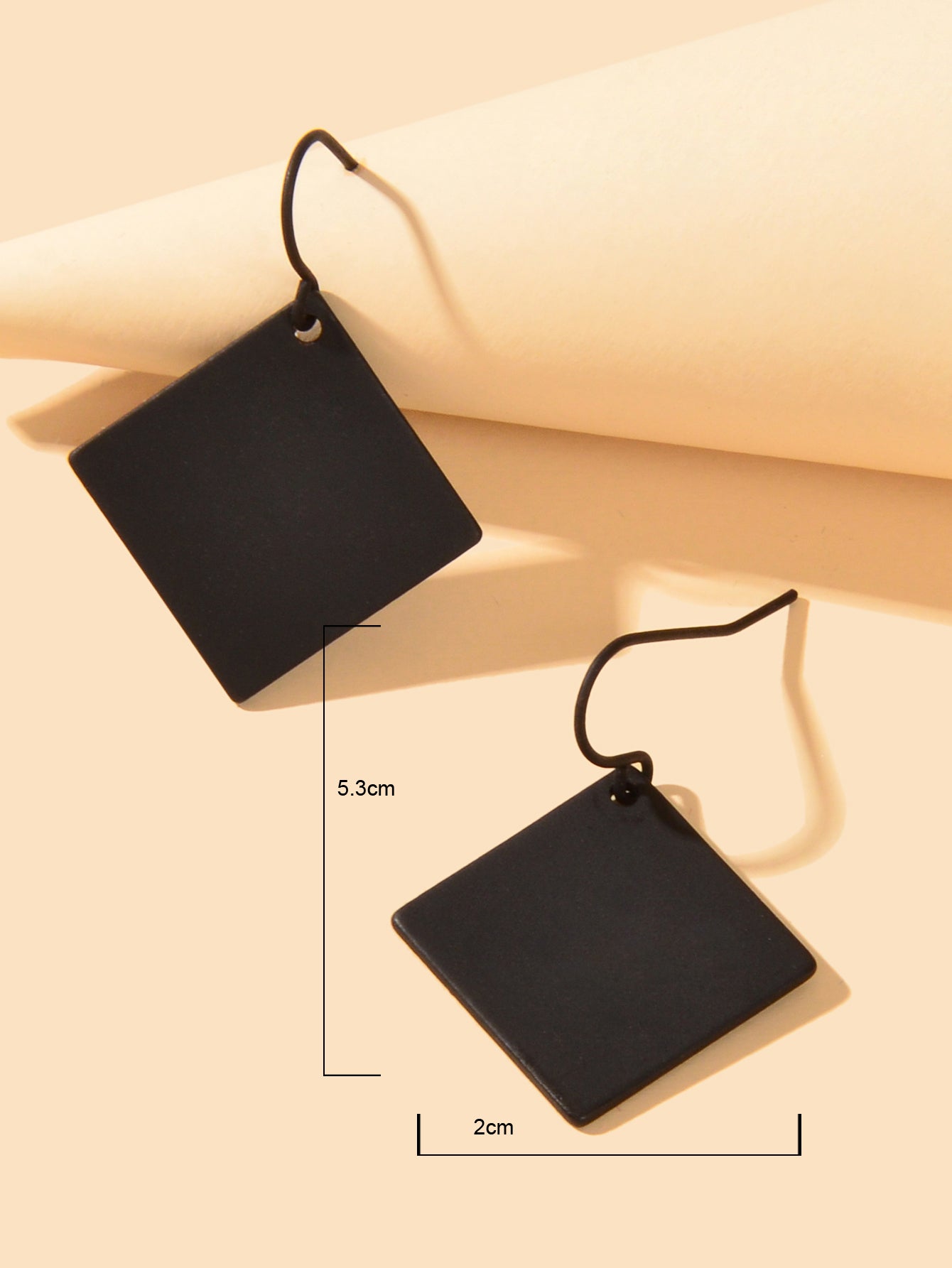Black Square Metal Geometric Dangle Hook Punk Earrings Women Party Decoration