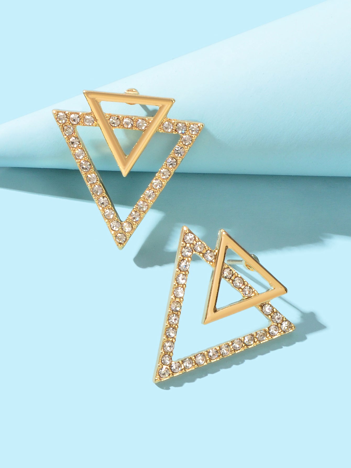 Double Triangles Stud Classic Women Trendy Dangle Earrings Fashion Jewelry Gift