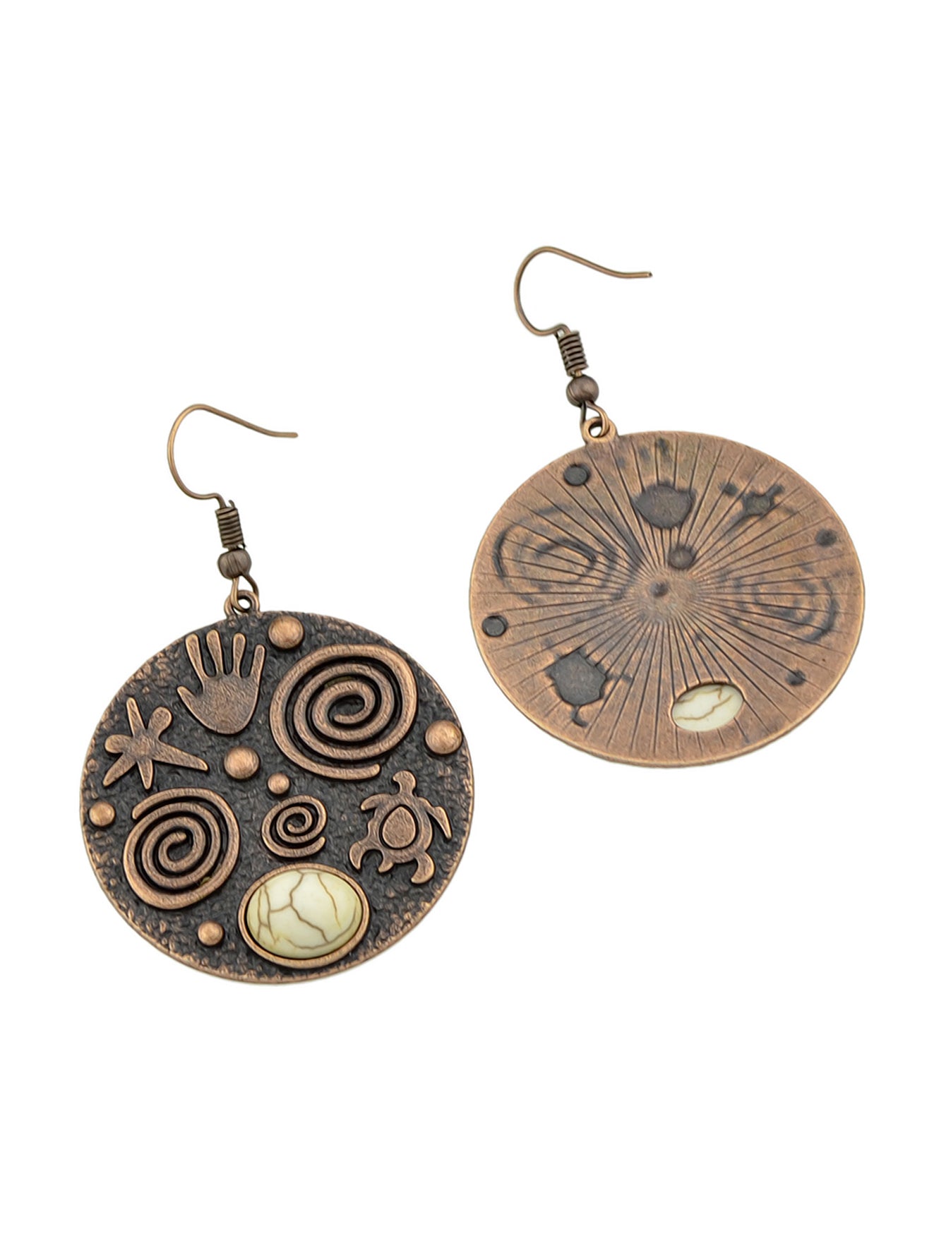 Turquoise Hand Turtle Starfish Round Earrings Designer Traditional Jewellery