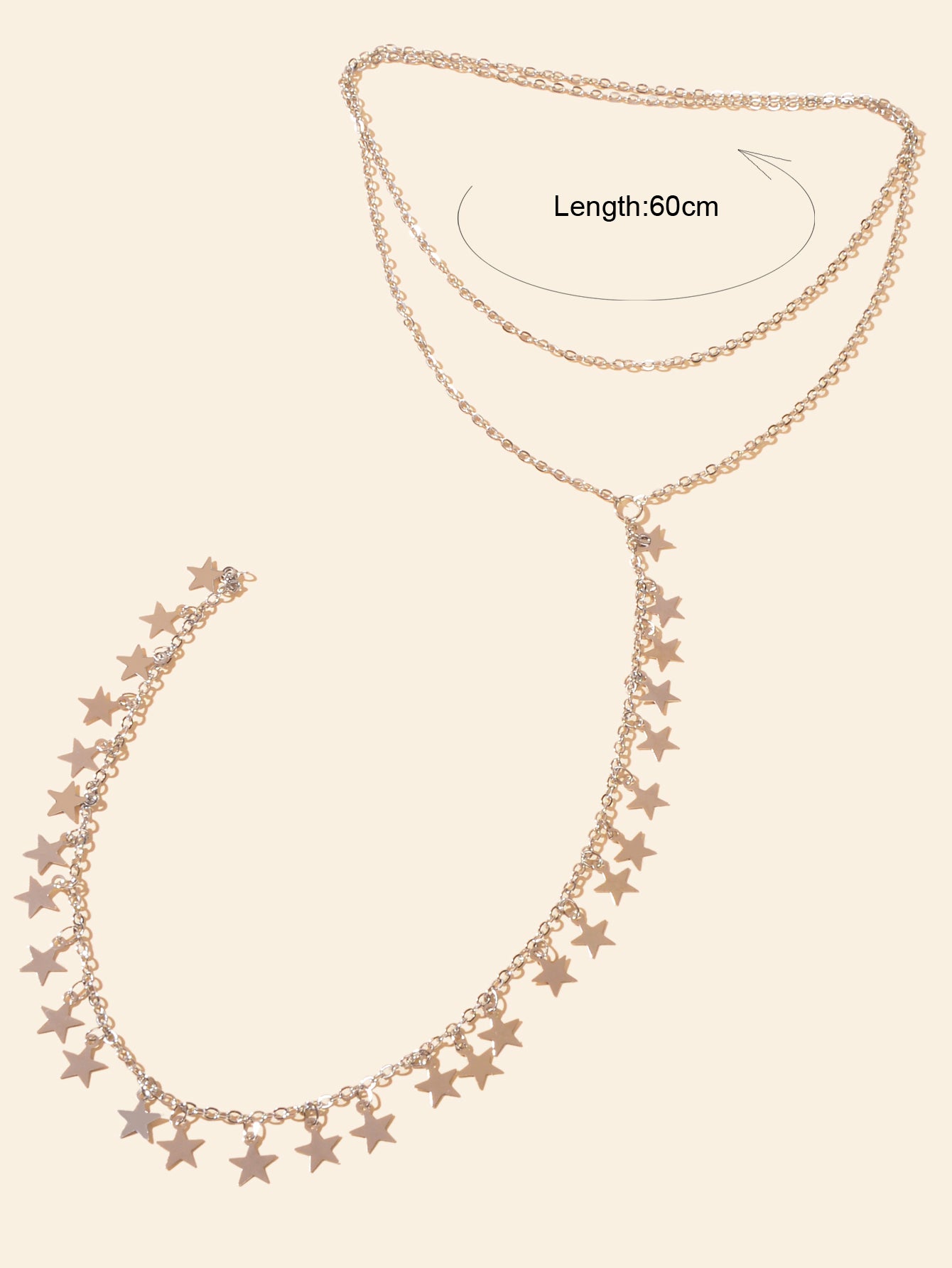 Stylish Dinner Jewellery Y Style Long Silver Chain Star Charm Pendant Necklace