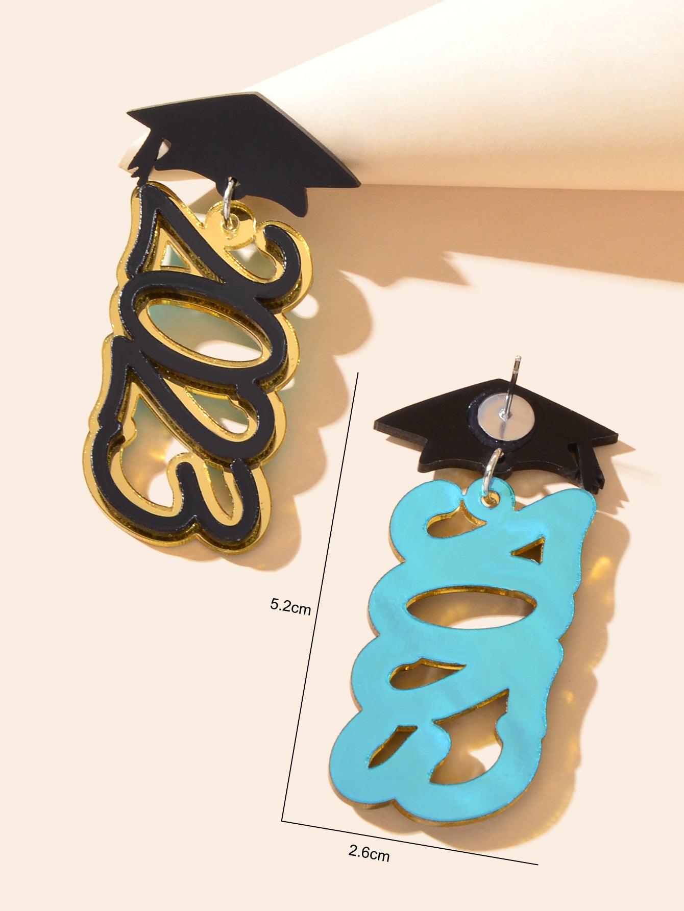 Creative Black Acrylic 2023 Number Big Statement Dangle Earrings Party Decor