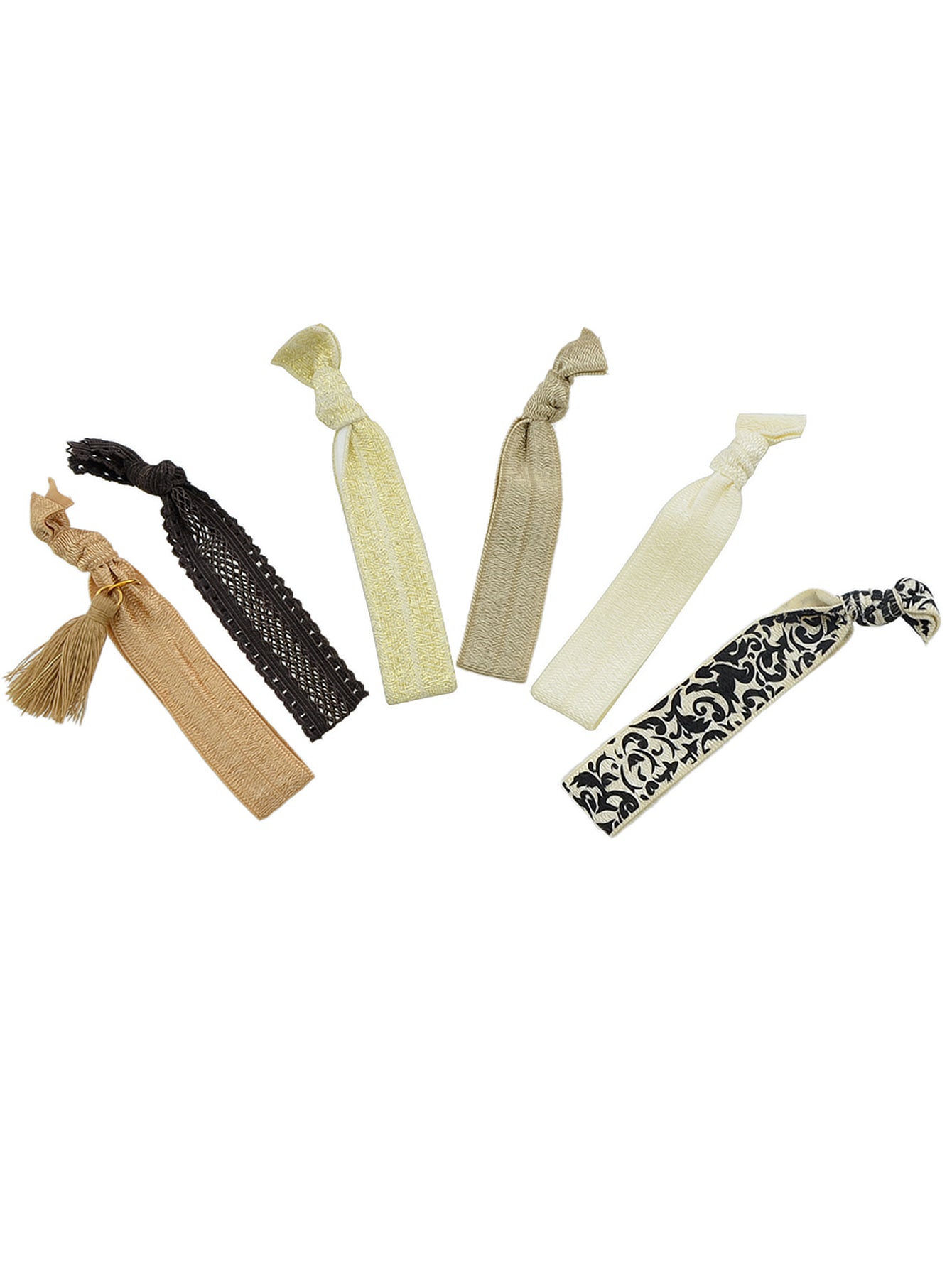 6pcs Colorful Ribbon Elastic Headbands Hairwear Headwear Styling Tools Accessory