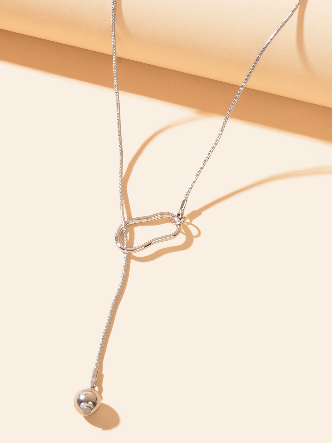 Gold Colour Geometric Y shape Pendant Necklace Women Party Minimalist Jewellery